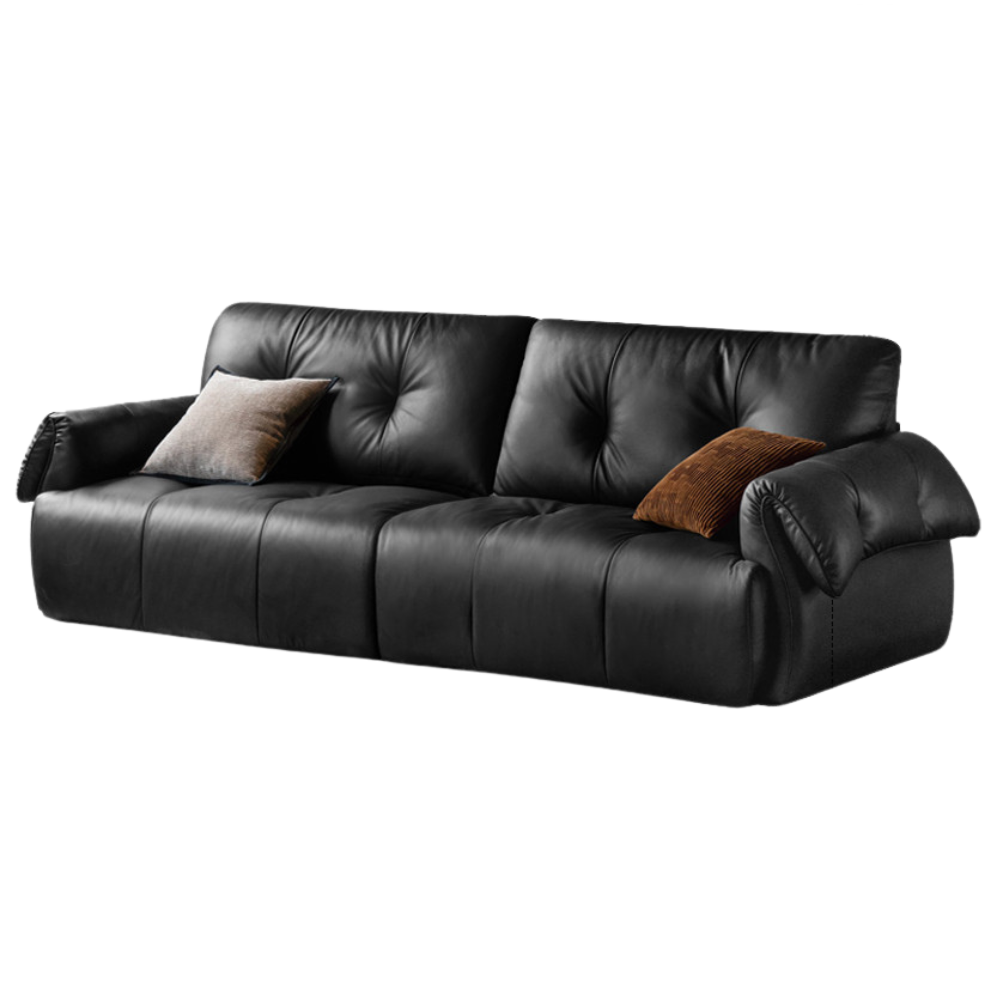 Top Layer Cowhide Leather Straight Sofa,
