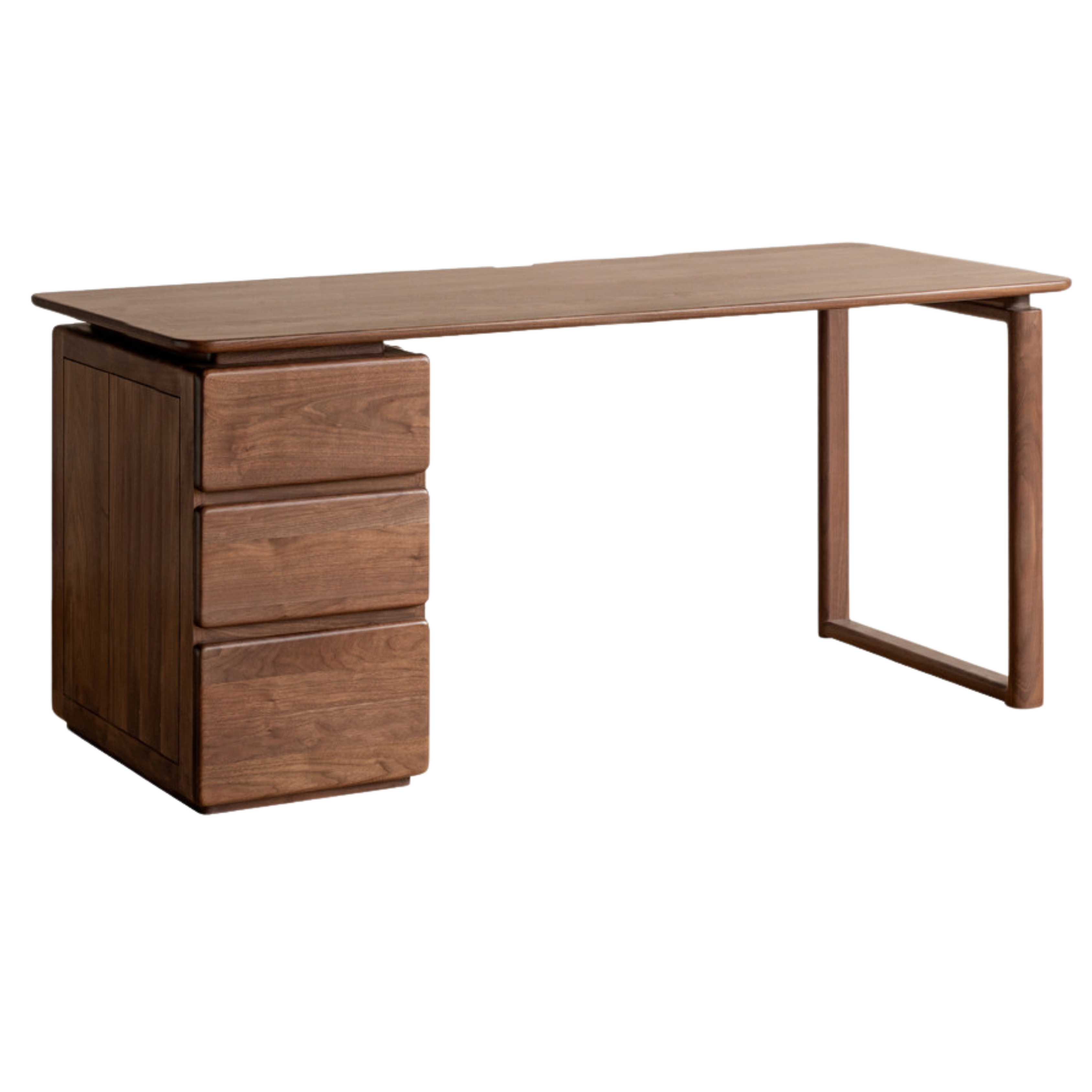 Black Walnut Solid Wood Desk Cabinet Integrated Work Table