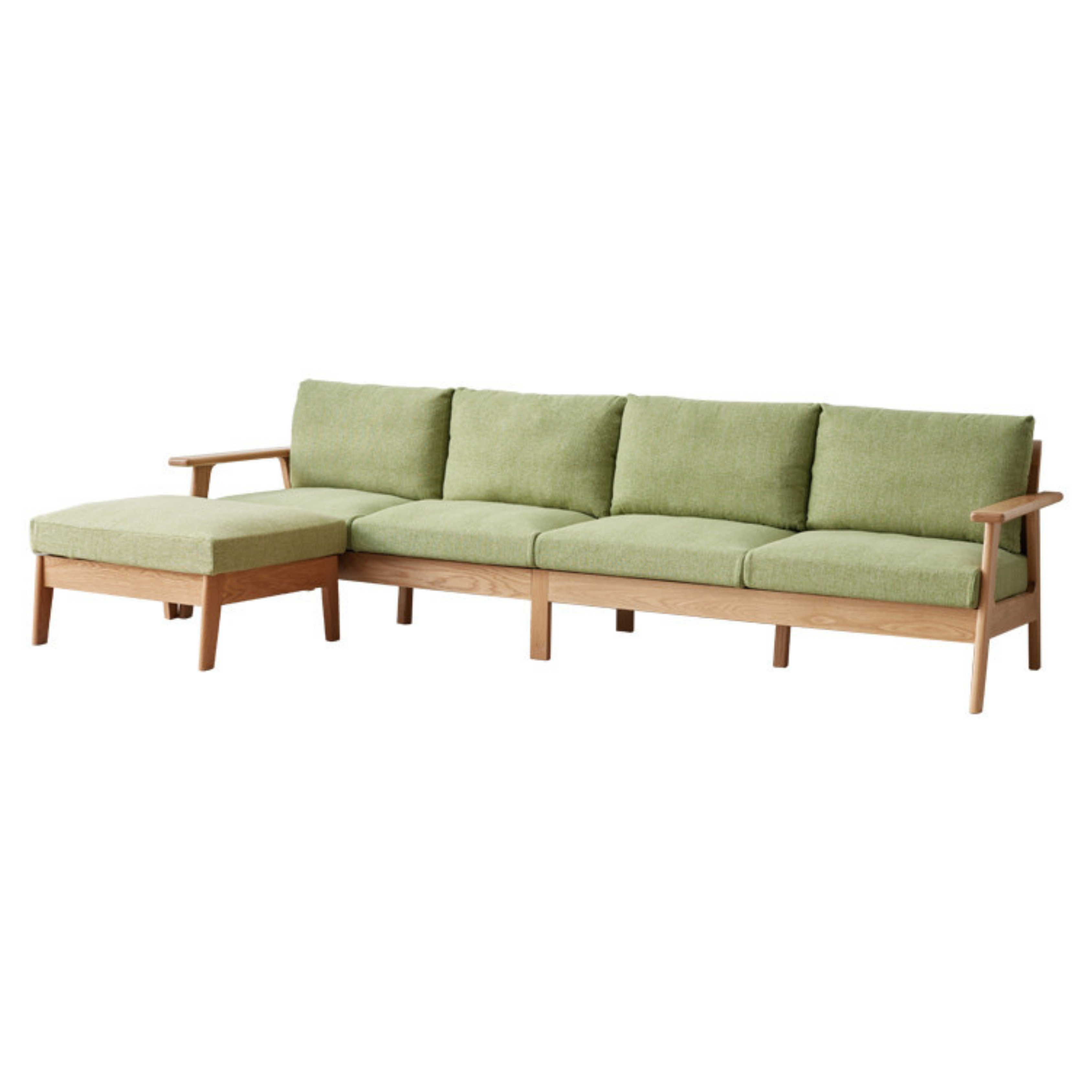 Oak Solid Wood Fabric Sofa 3 colors.