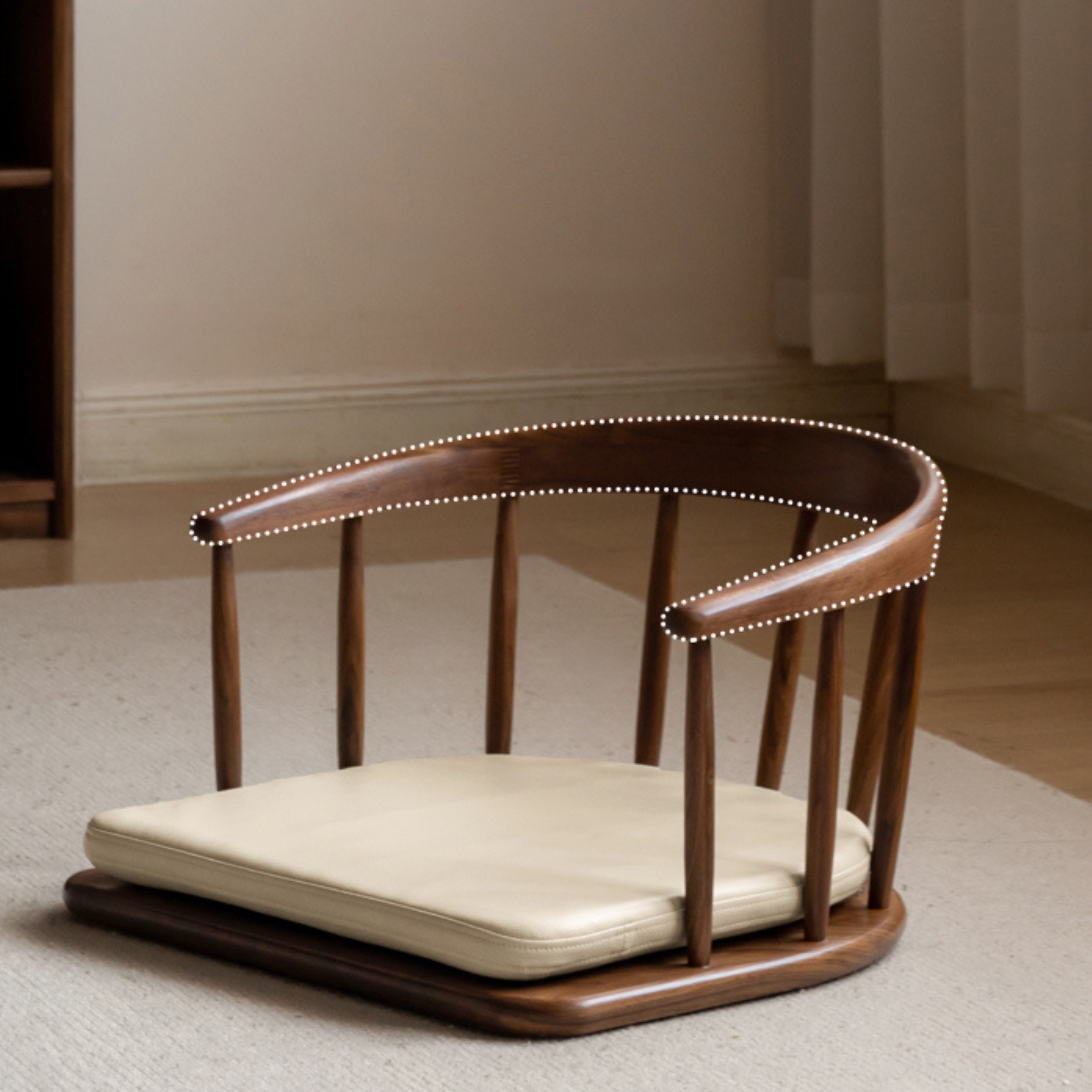 Black Walnut Solid Wood Tea Chair