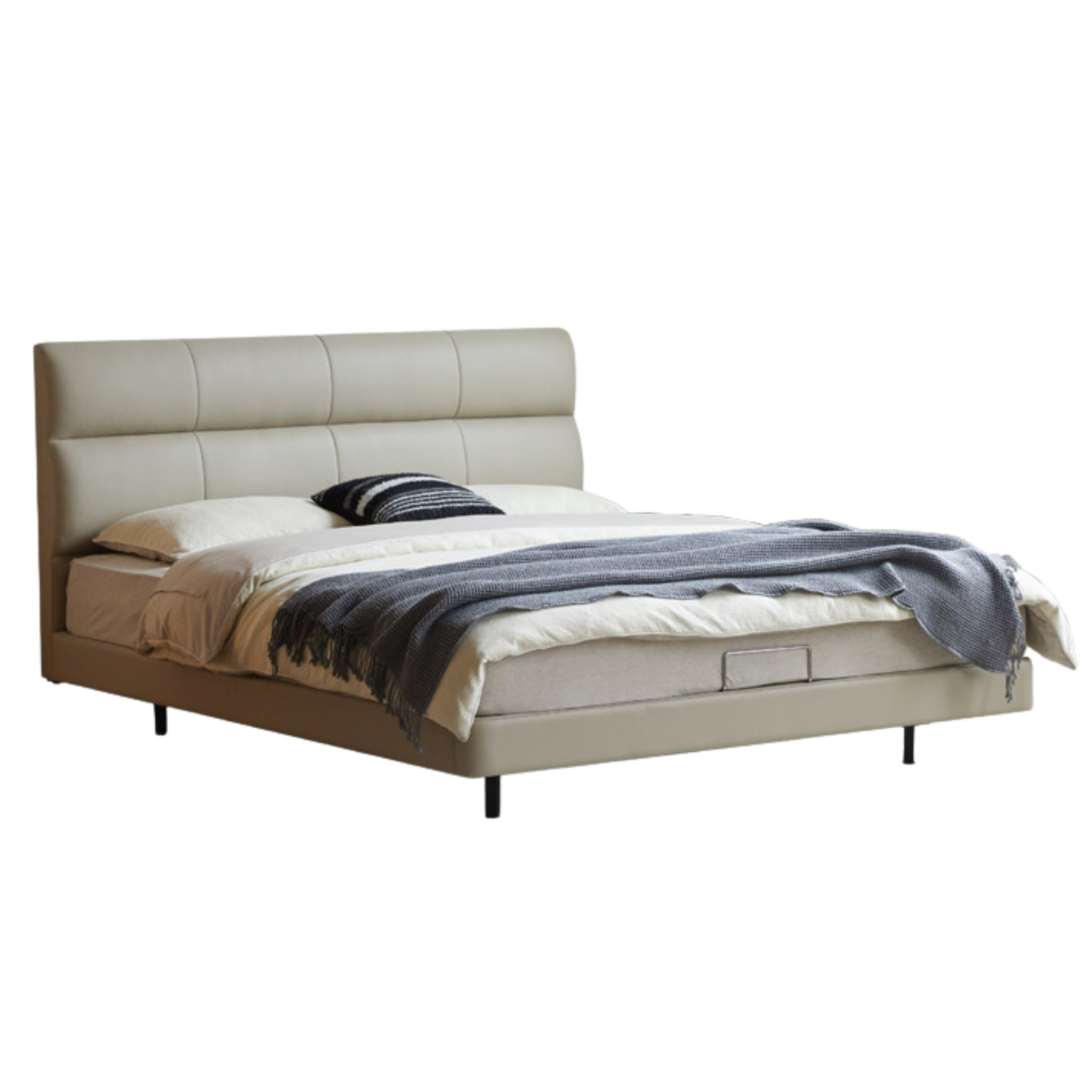 Luxury Genuine Leather Modern Minimalist Bed