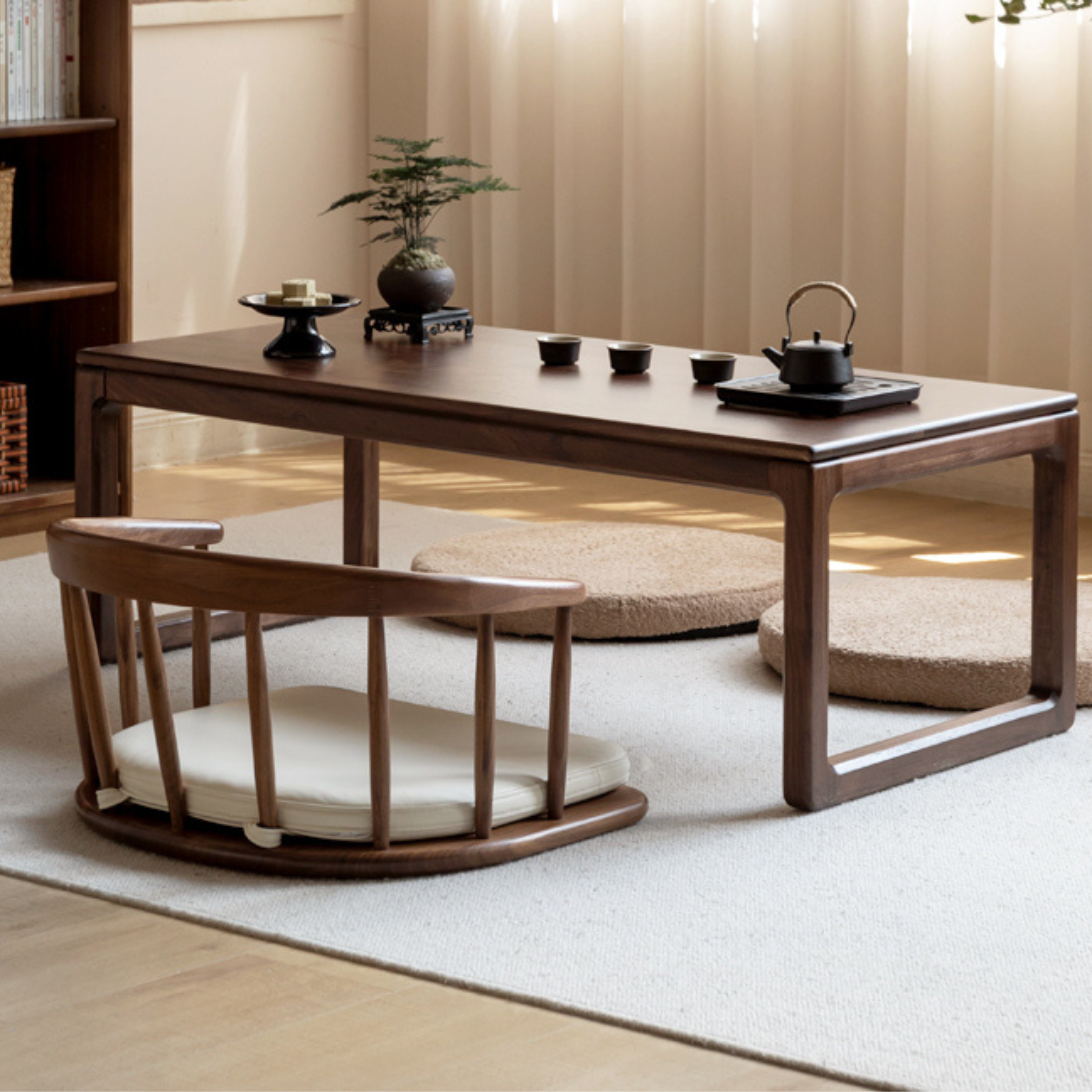 Black Walnut Solid Wood Tea Chair
