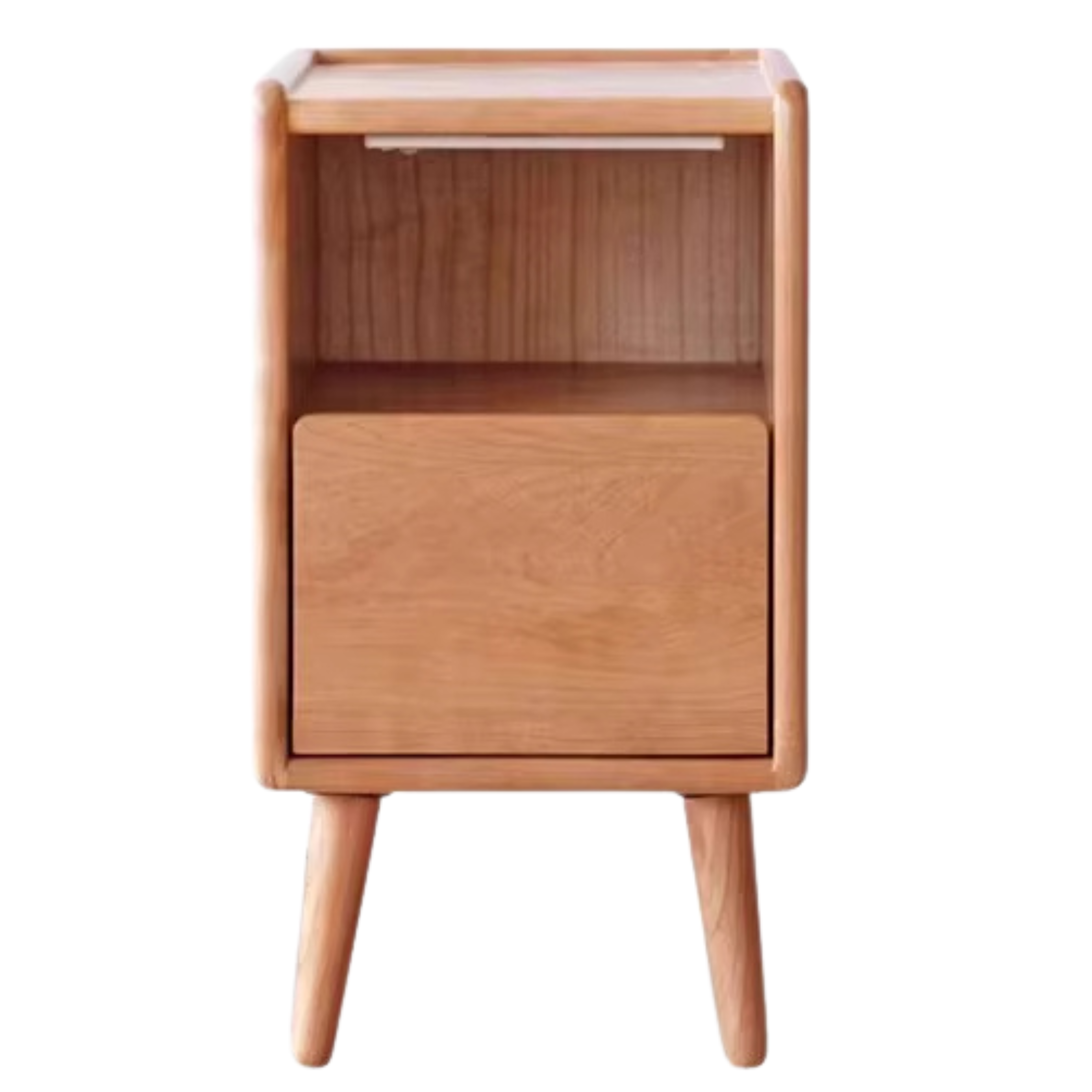 Oak Solid Wood, Solid Rubberwood Ultra-Narrow Nightstand.
