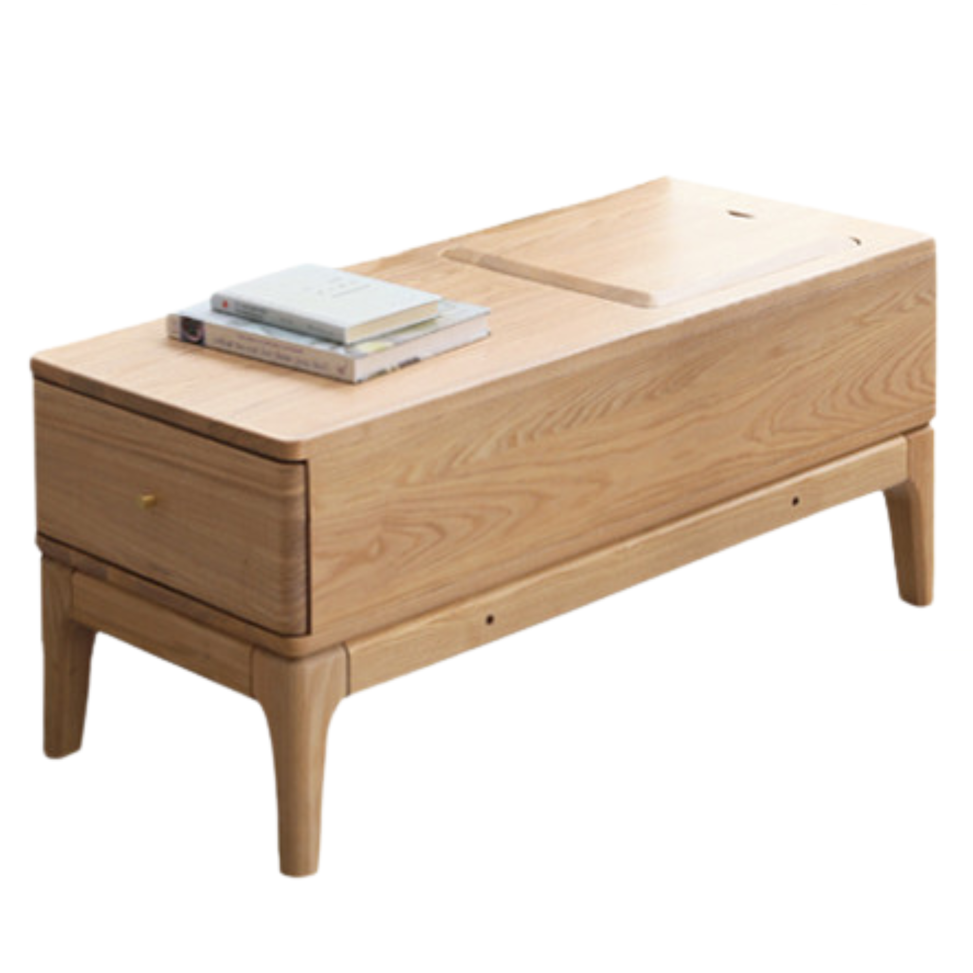 Ash Solid Wood Fabric Corner Sofa Modern Simple