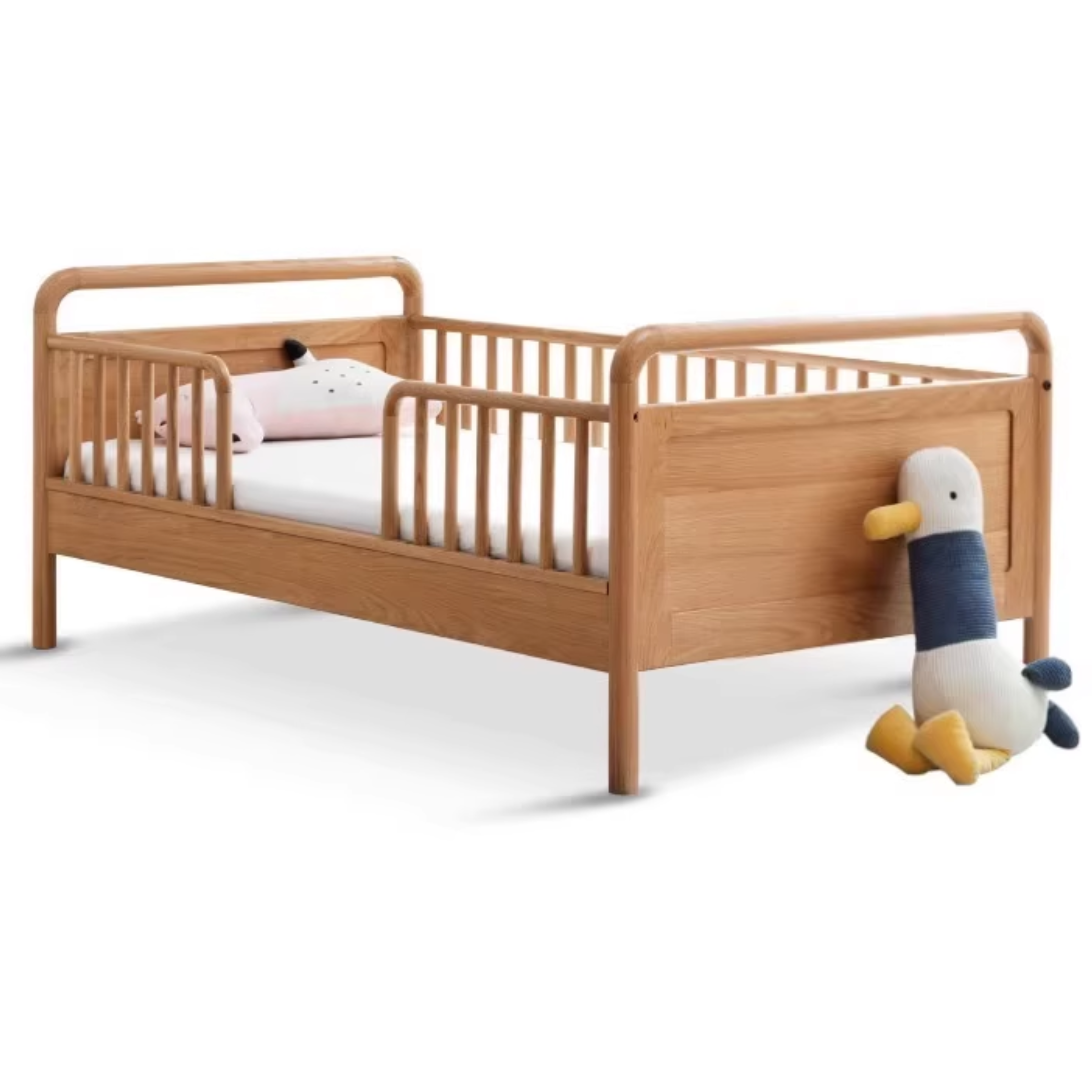 Oak Solid Wood Multi-functional Toddler Bed