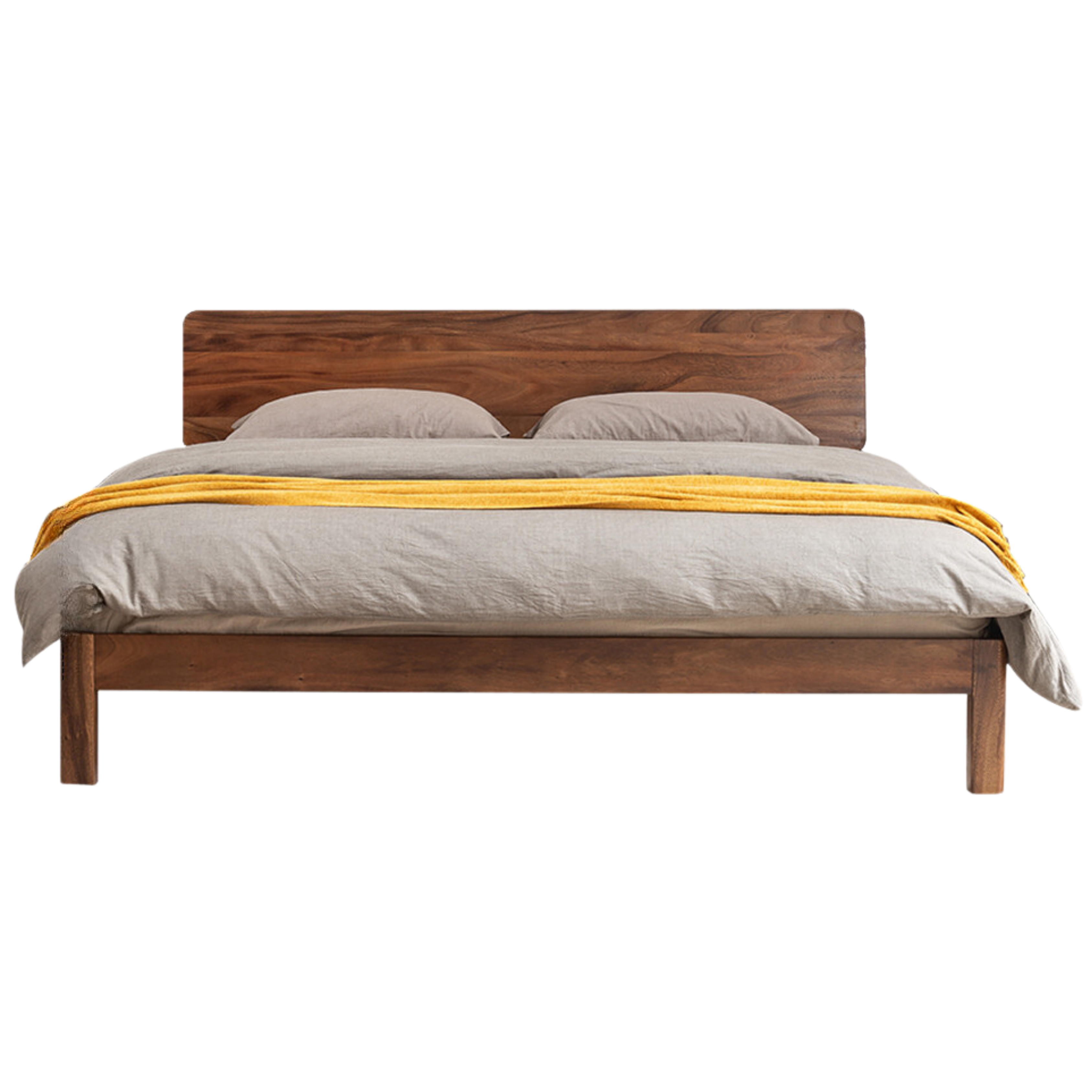 Teak Solid Wood, Black Walnut Solid Wood Bed