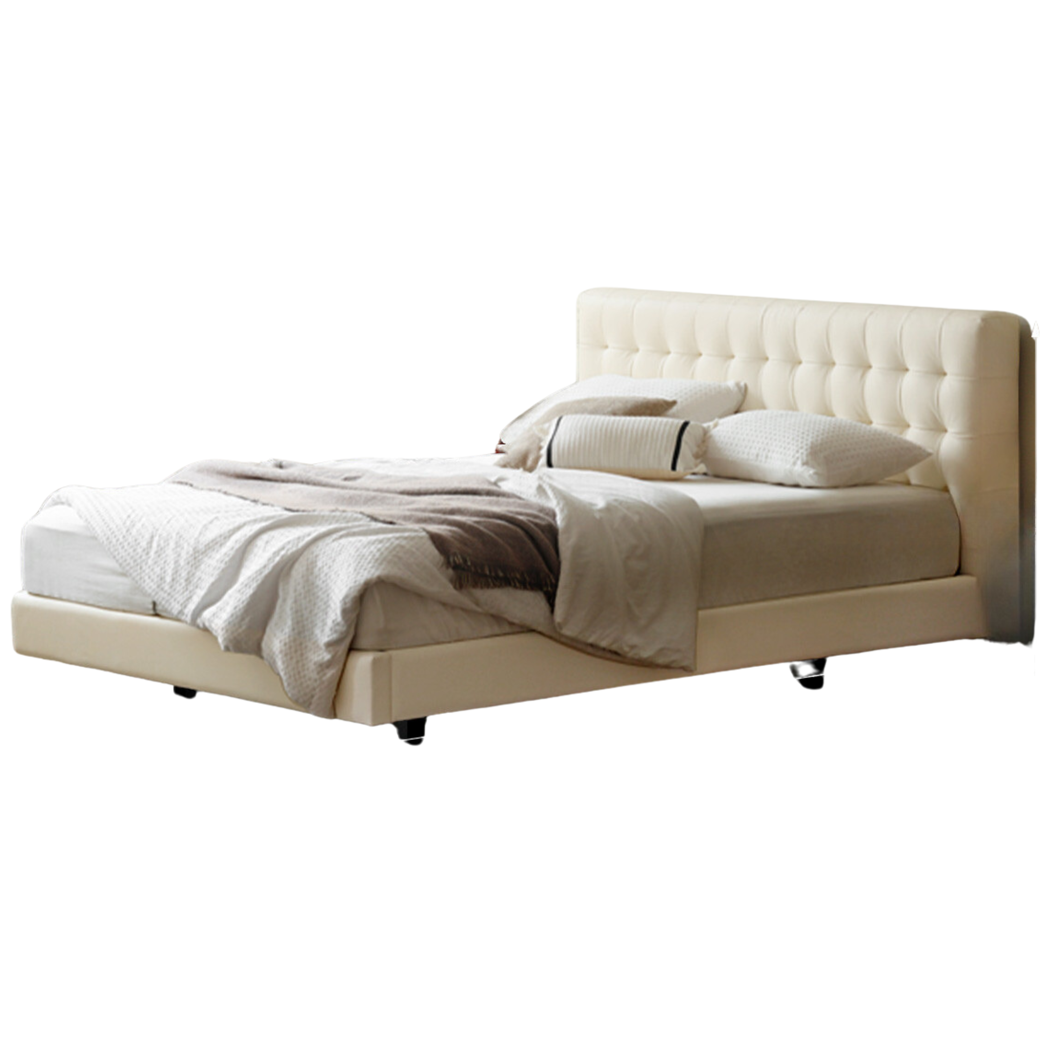 Suspended Organic Leather Bed, Genuine Leather Bed