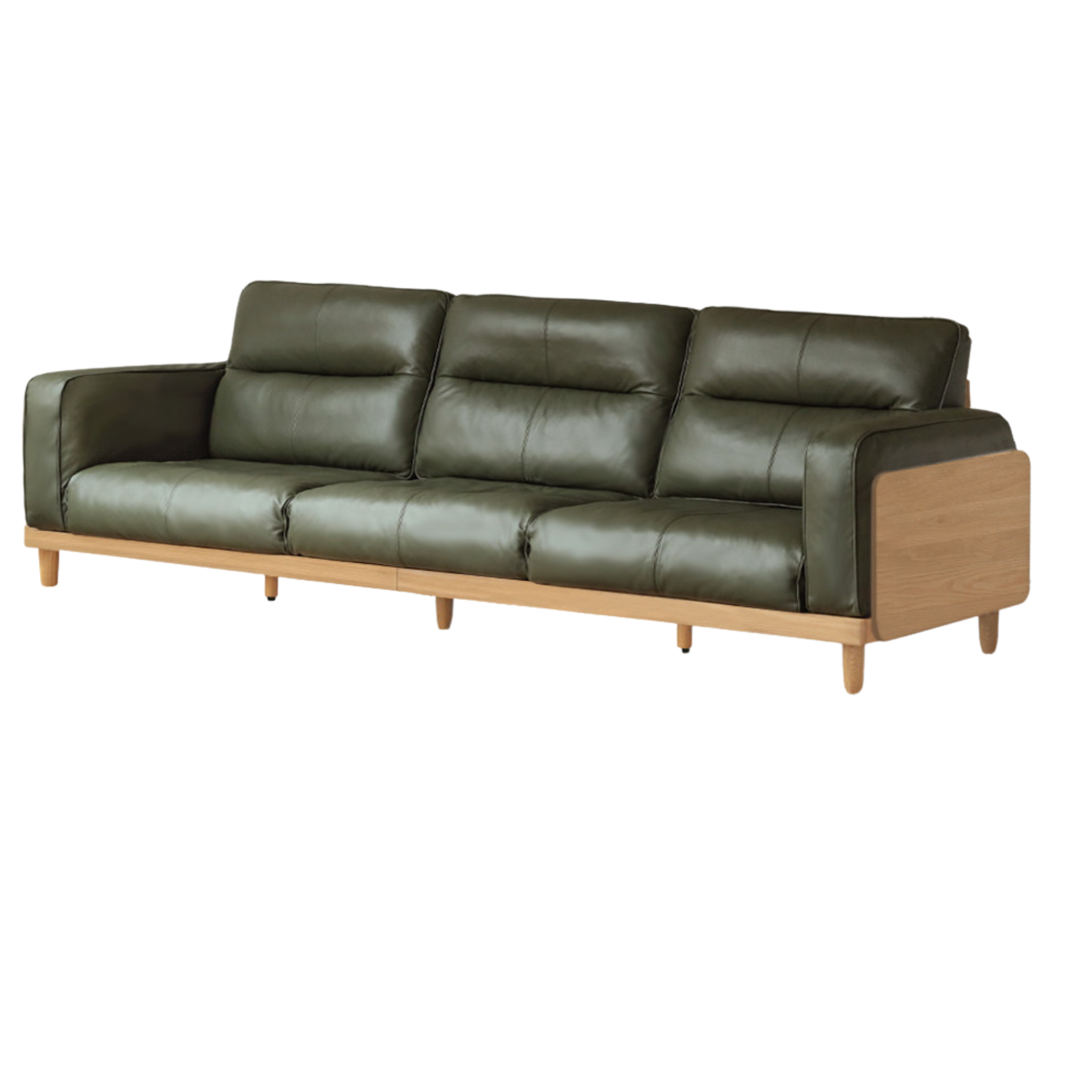 Oak, Ash Solid Wood genuine leather, fabrics High Back Sofa