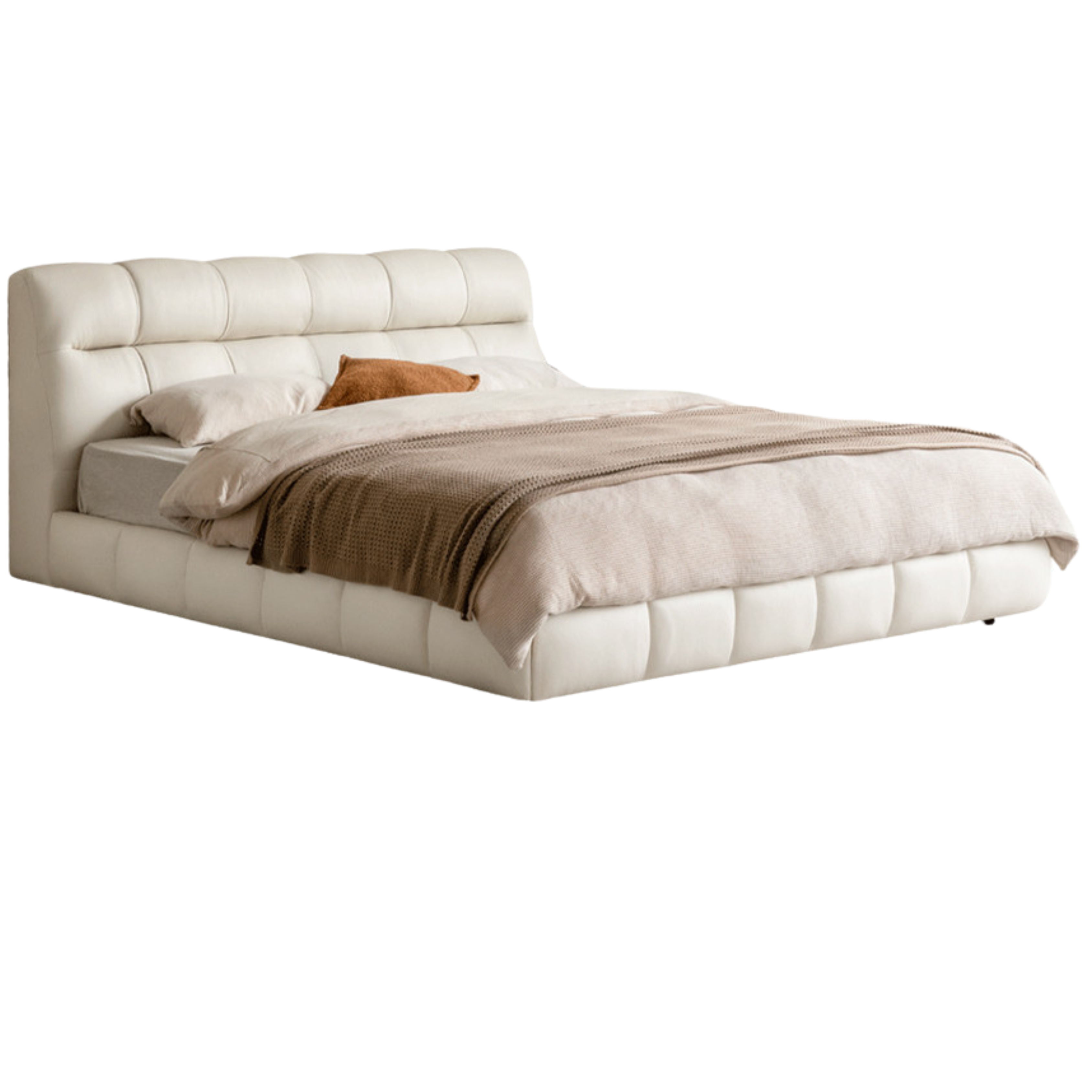 Genuine Leather Cloud Puff Soft Bed