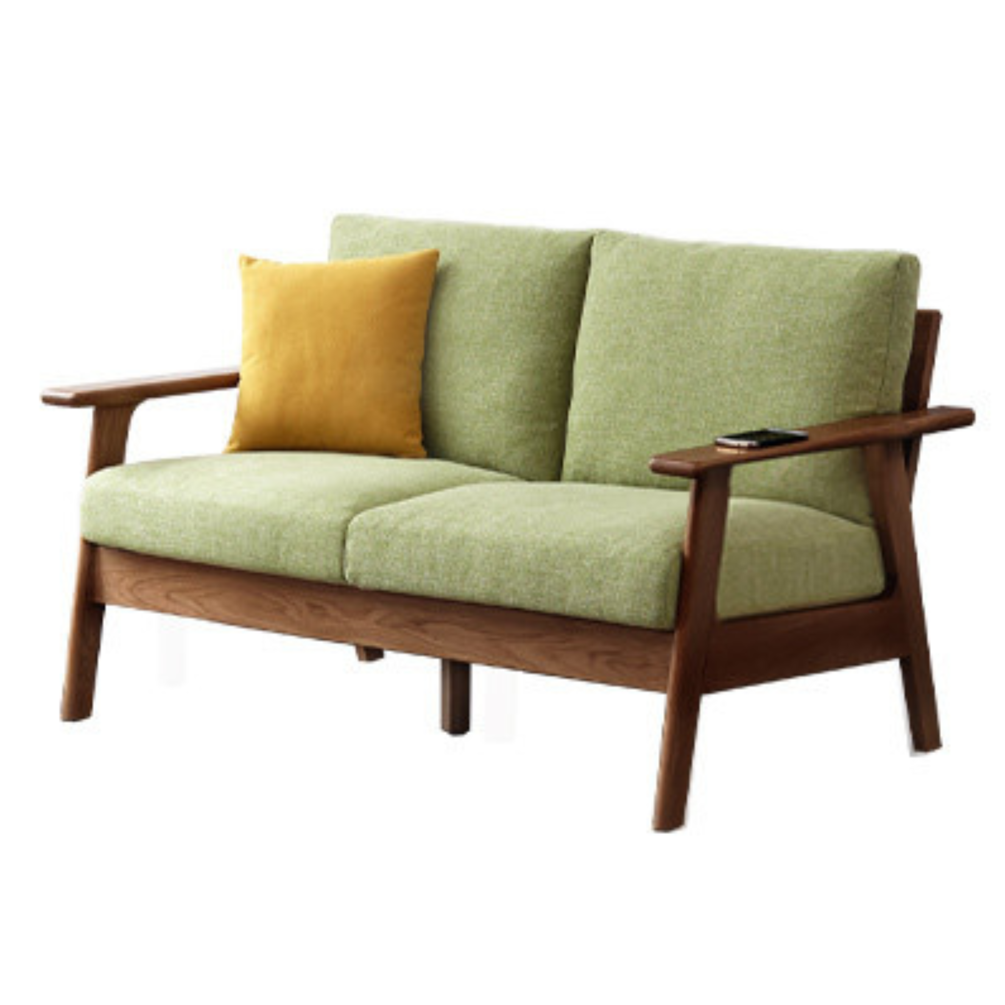 Oak Solid Wood Fabric Sofa 3 colors.