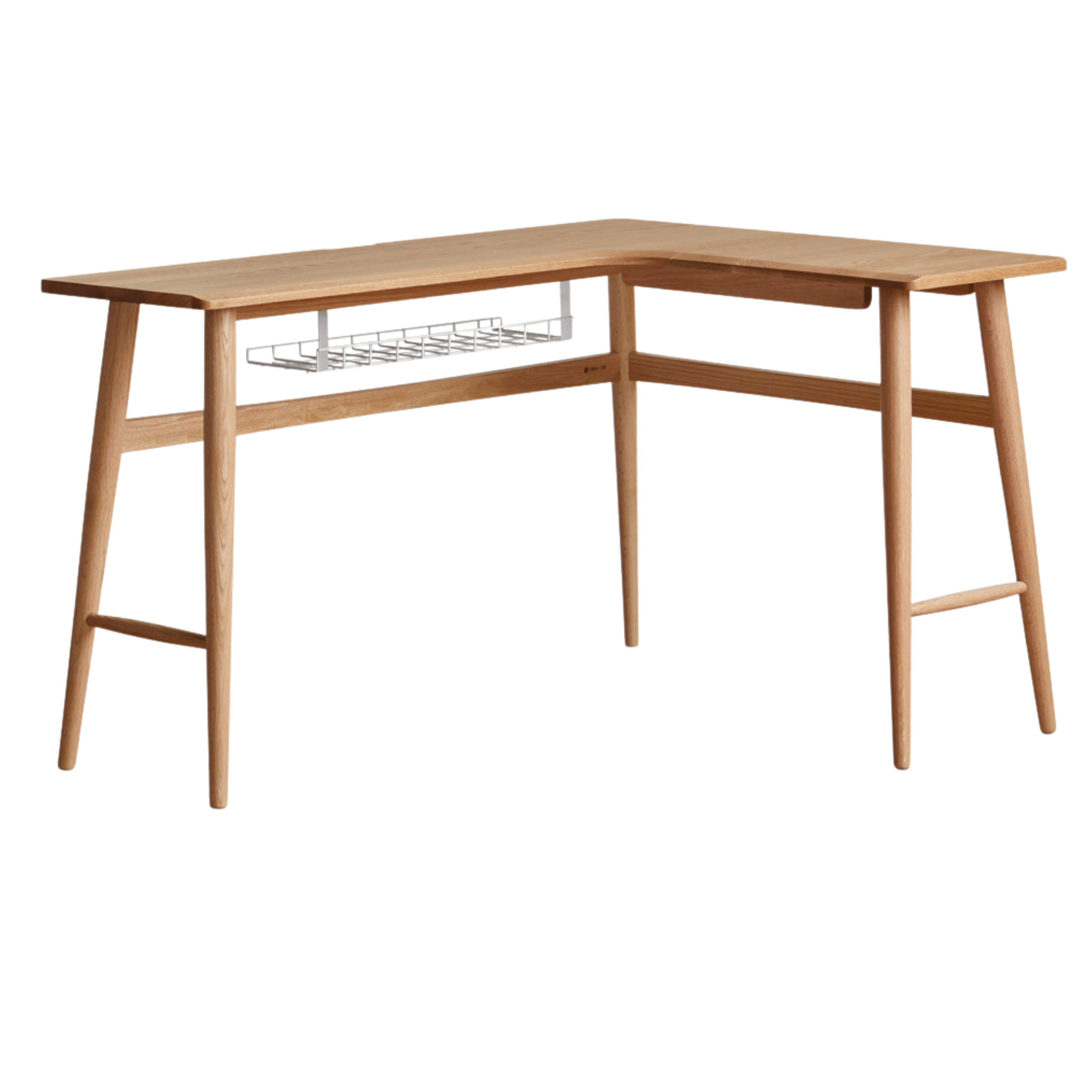 Oak, Rubberwood Solid Wood Corner Table Study Office Desk