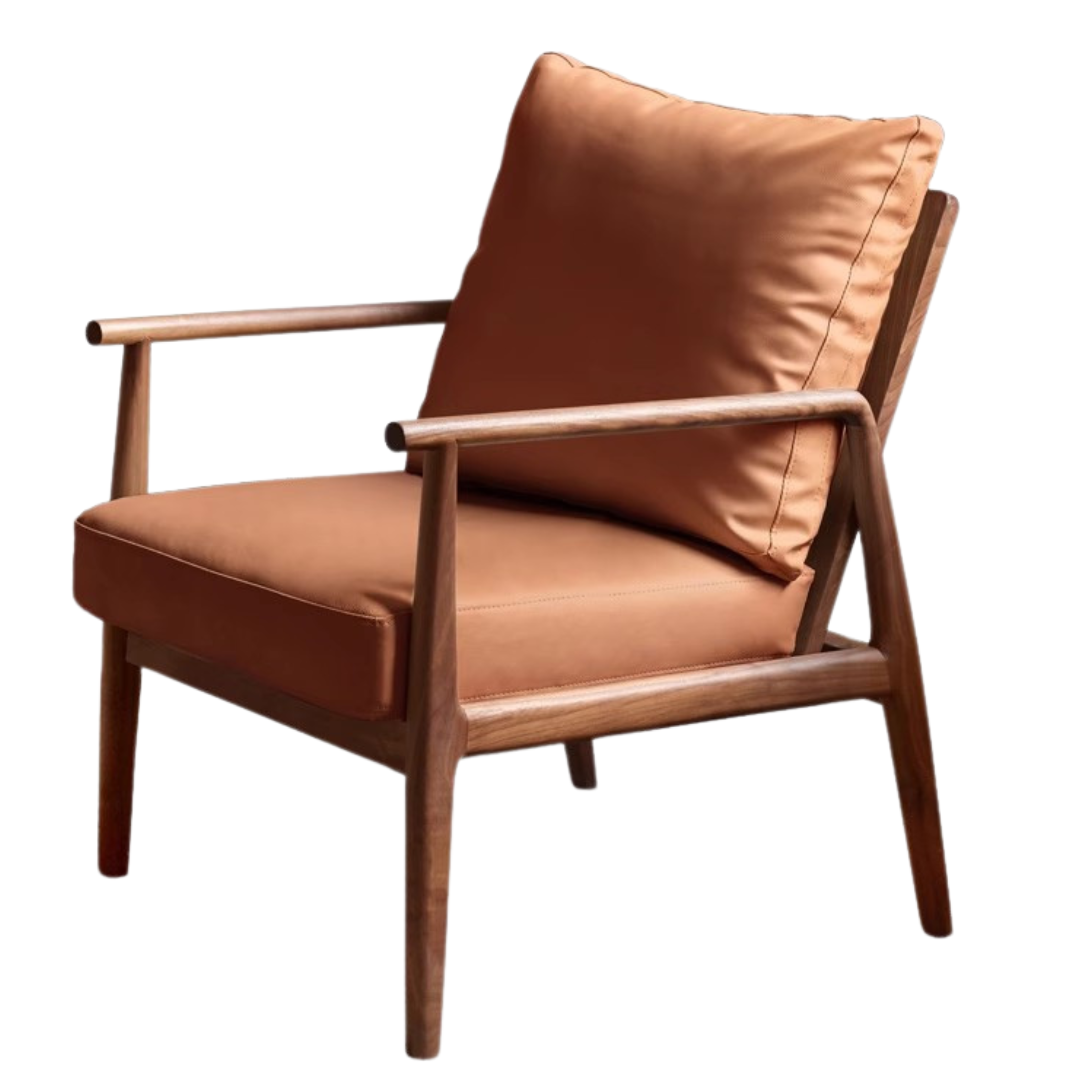 Black Walnut Solid Wood Leisure Armchair & Footstool )
