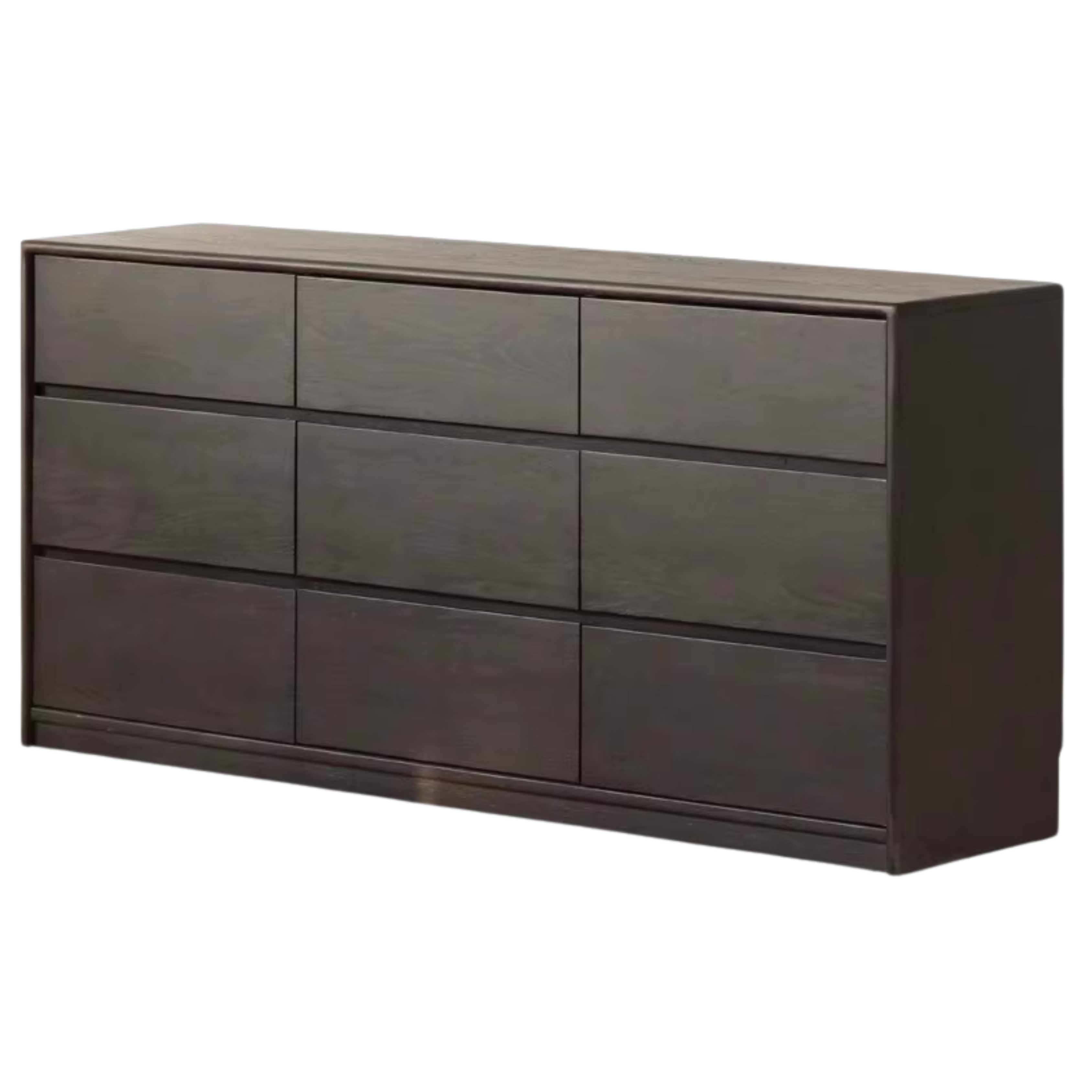 Oak Solid Wood Black Chest of Drawers