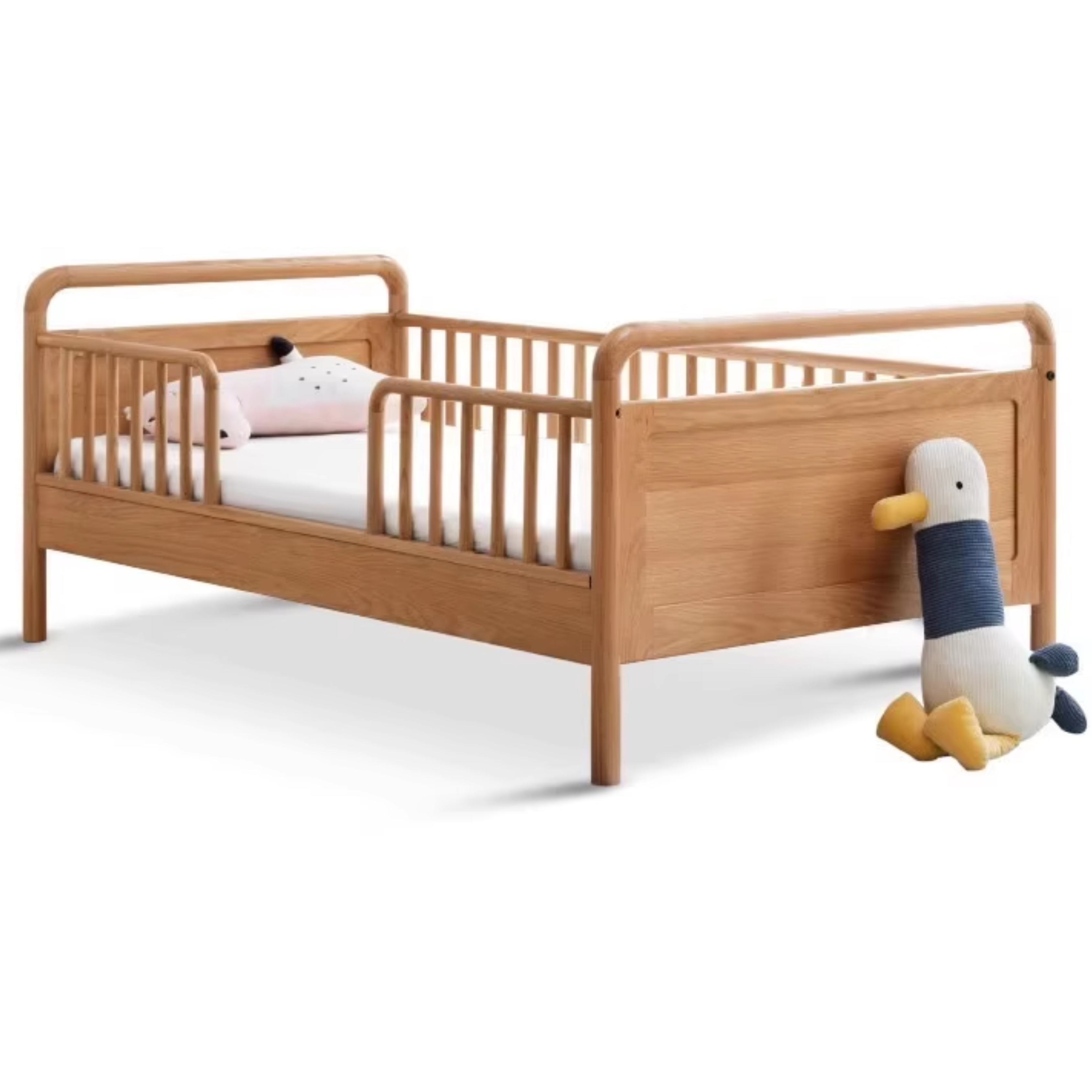 Oak Solid Wood Multi-functional Toddler Bed