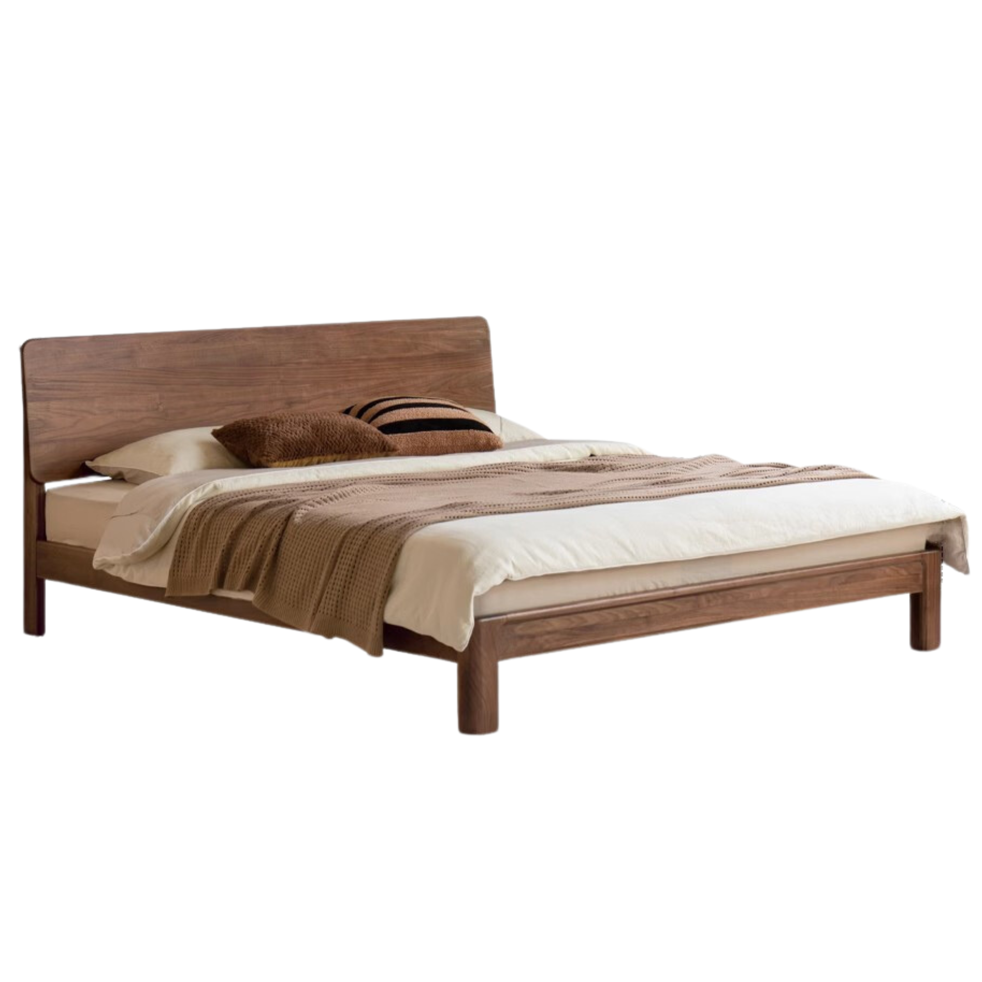 Teak Solid Wood, Black Walnut Solid Wood Bed