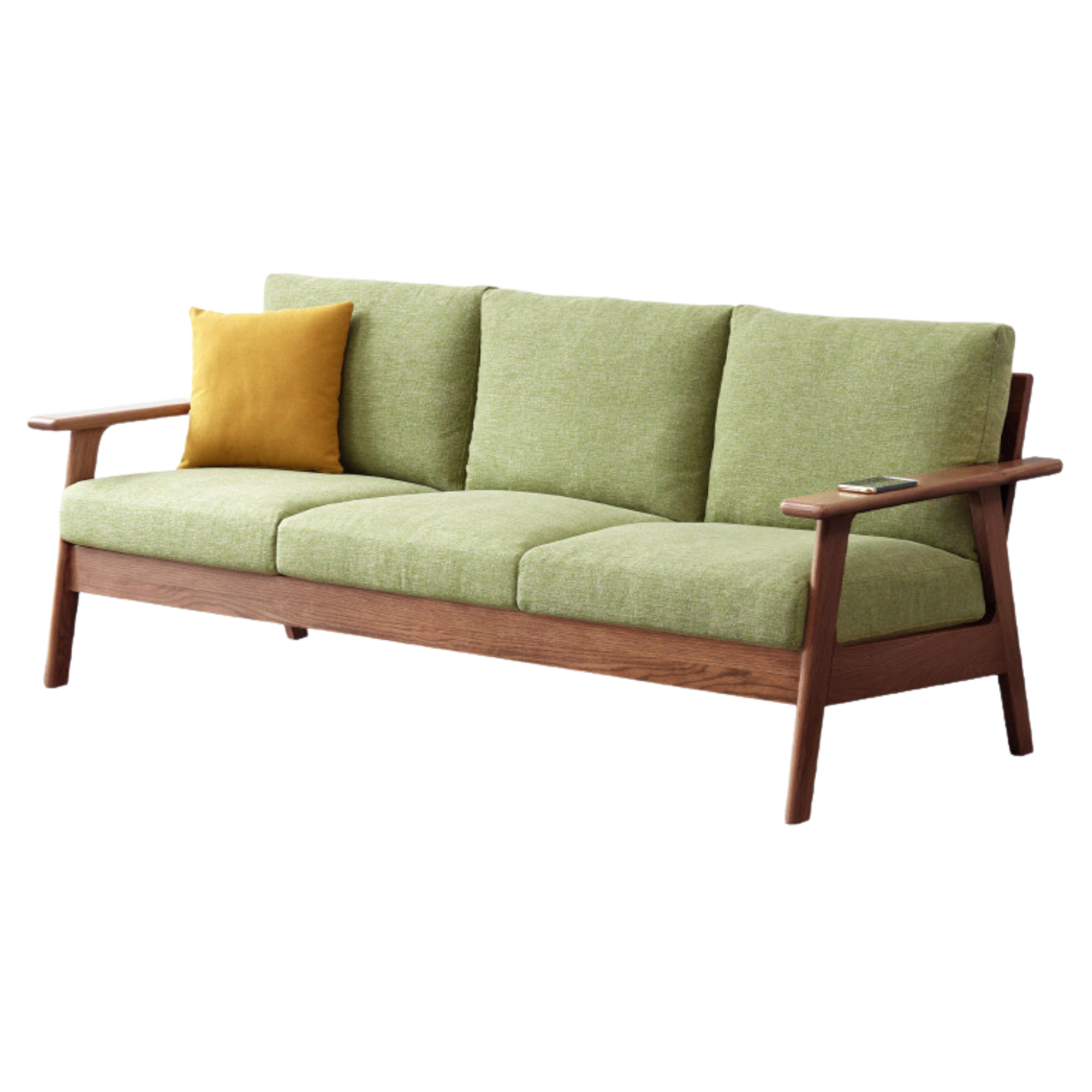 Oak Solid Wood Fabric Sofa 3 colors.