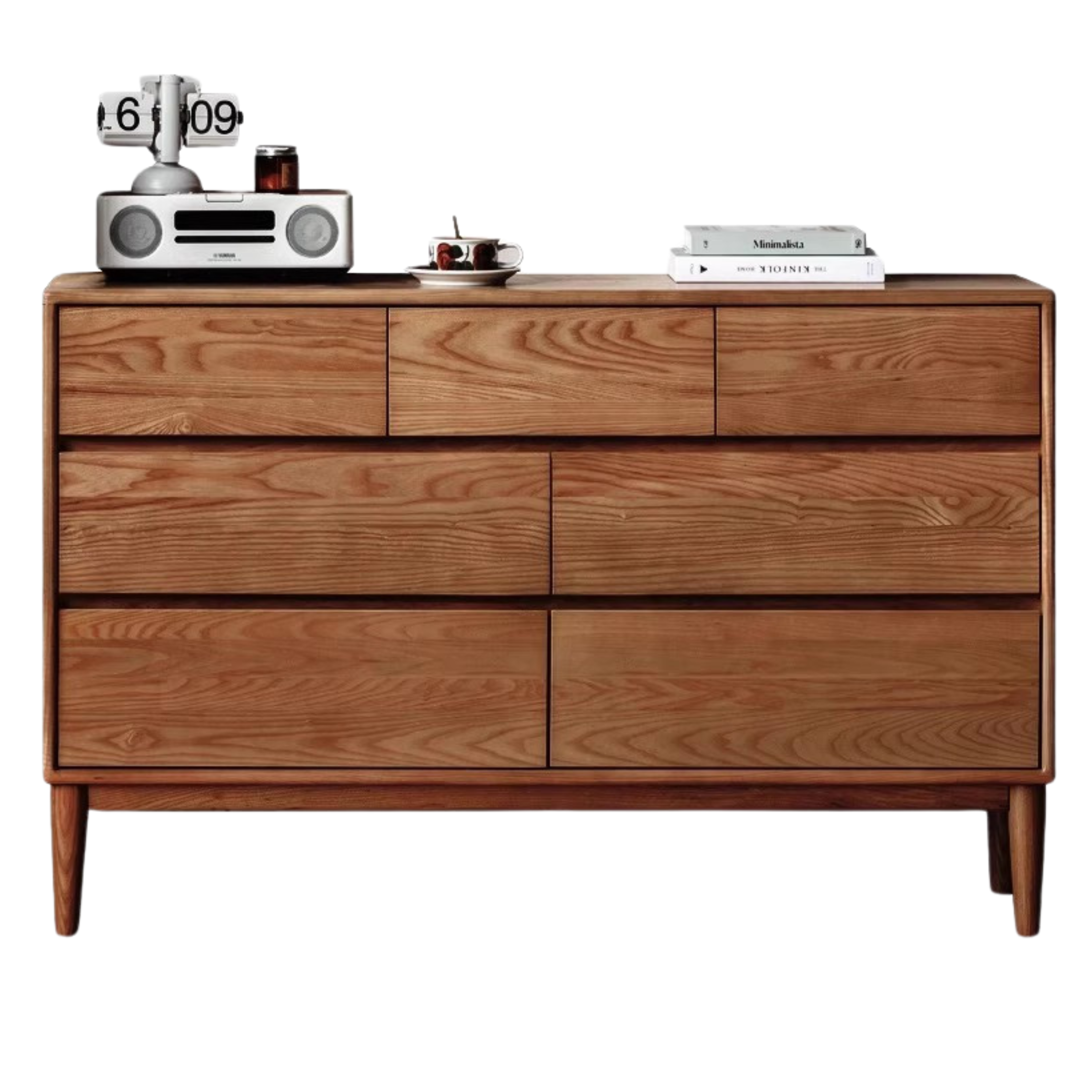 Black Walnut, Ash Solid Wood Chest of Drawers