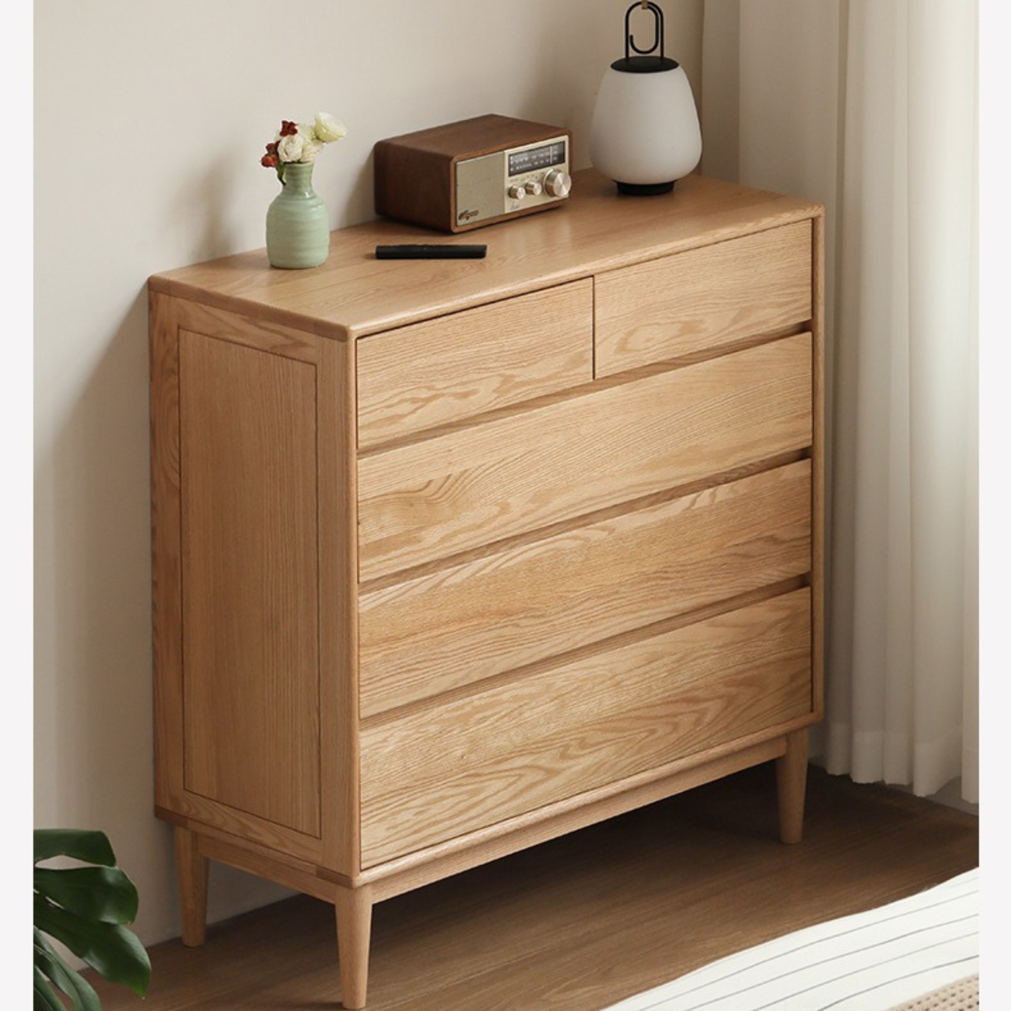 Oak Solid Wood Small Chest of Drawers