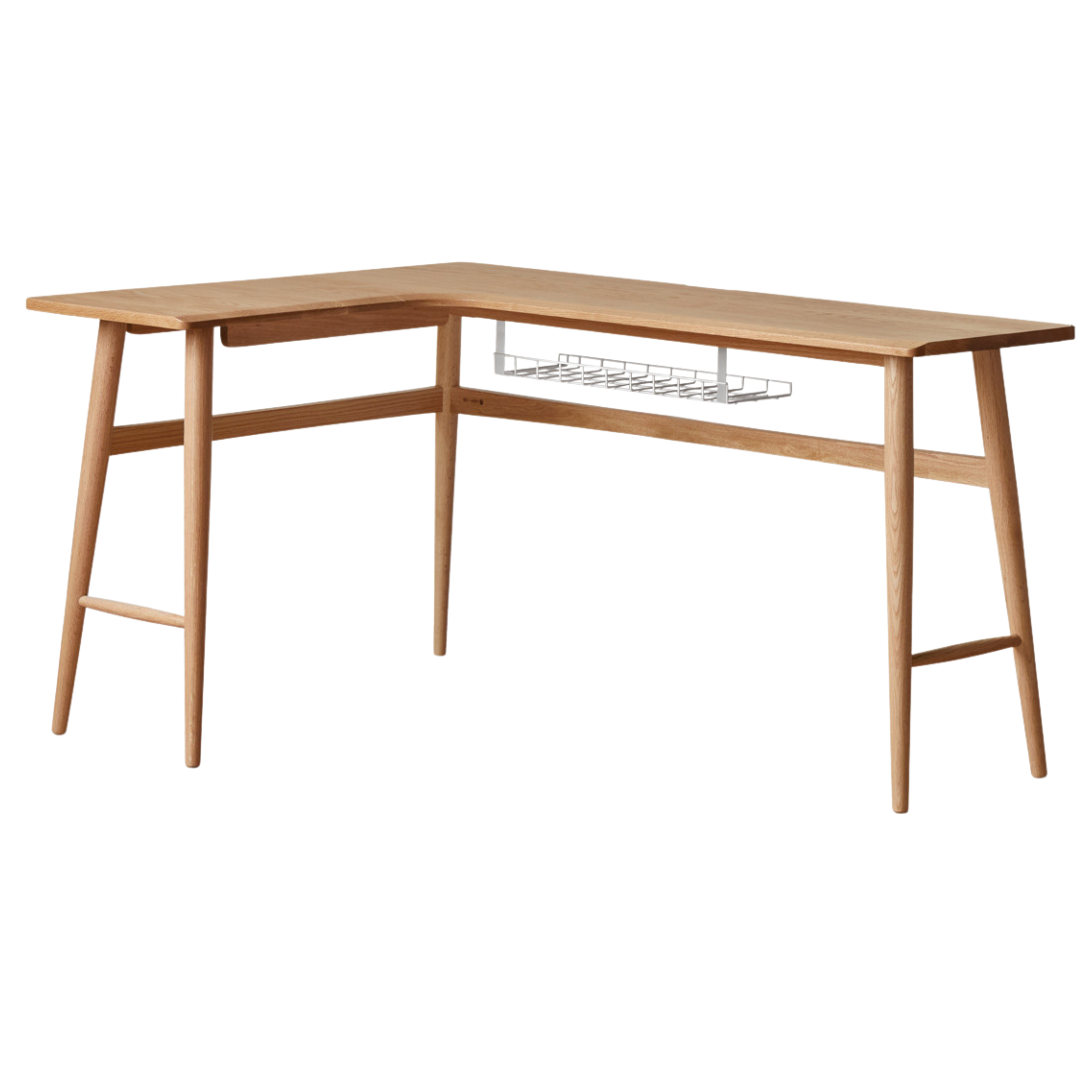 Oak, Rubberwood Solid Wood Corner Table Study Office Desk