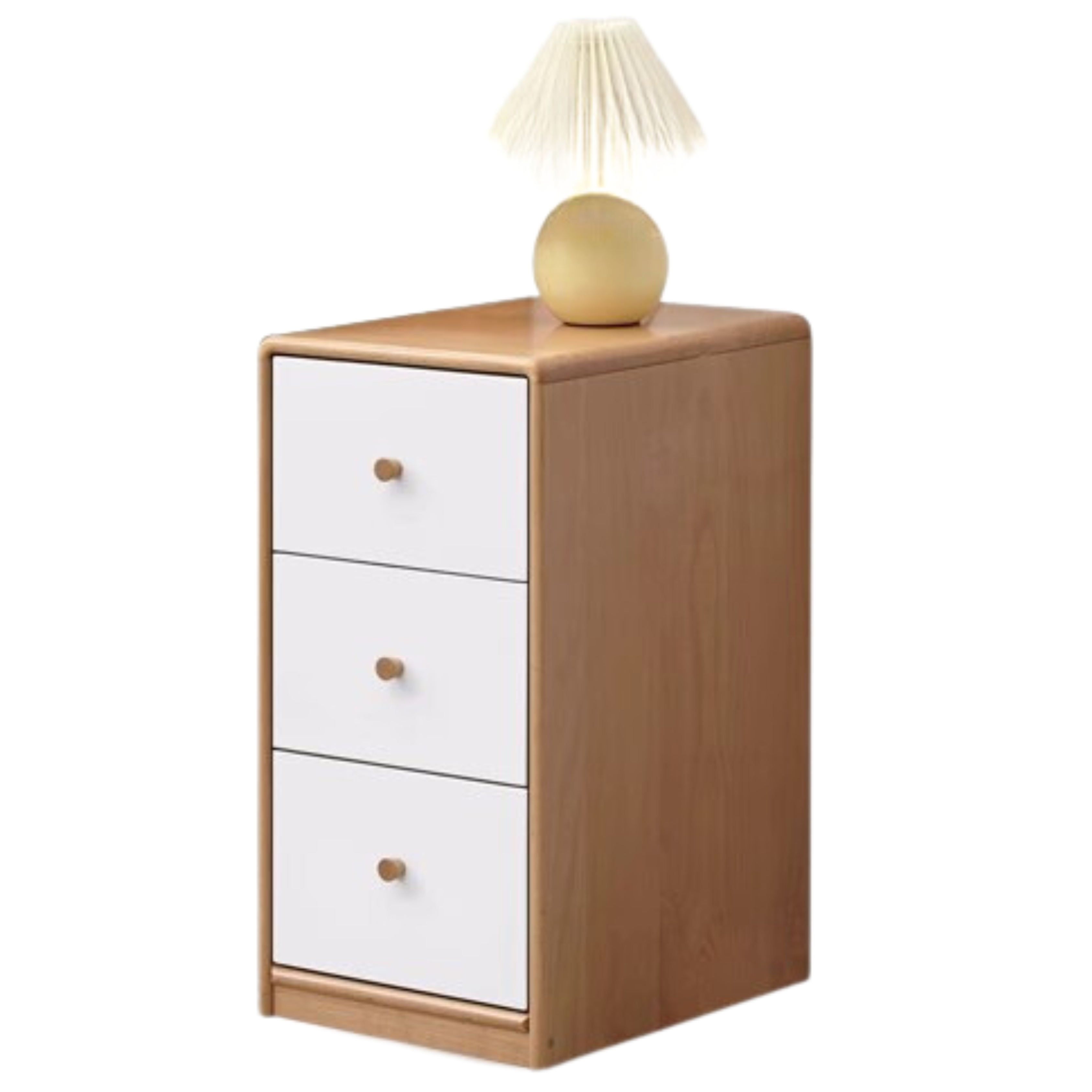 Oak Solid Wood Side Cabinet, Multi-Functional Storage.