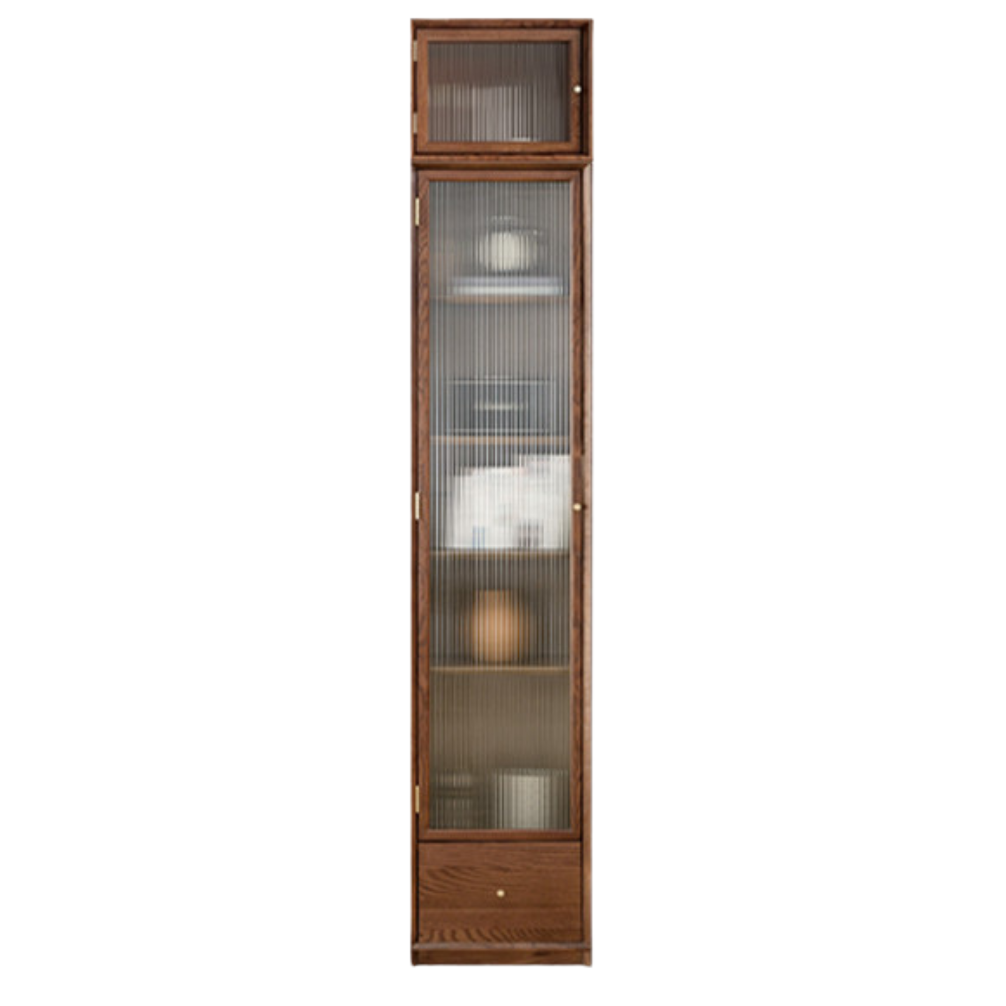 Oak Solid Wood Dust-Proof Glass Door Wall Floor-To-Ceiling Bookshelf