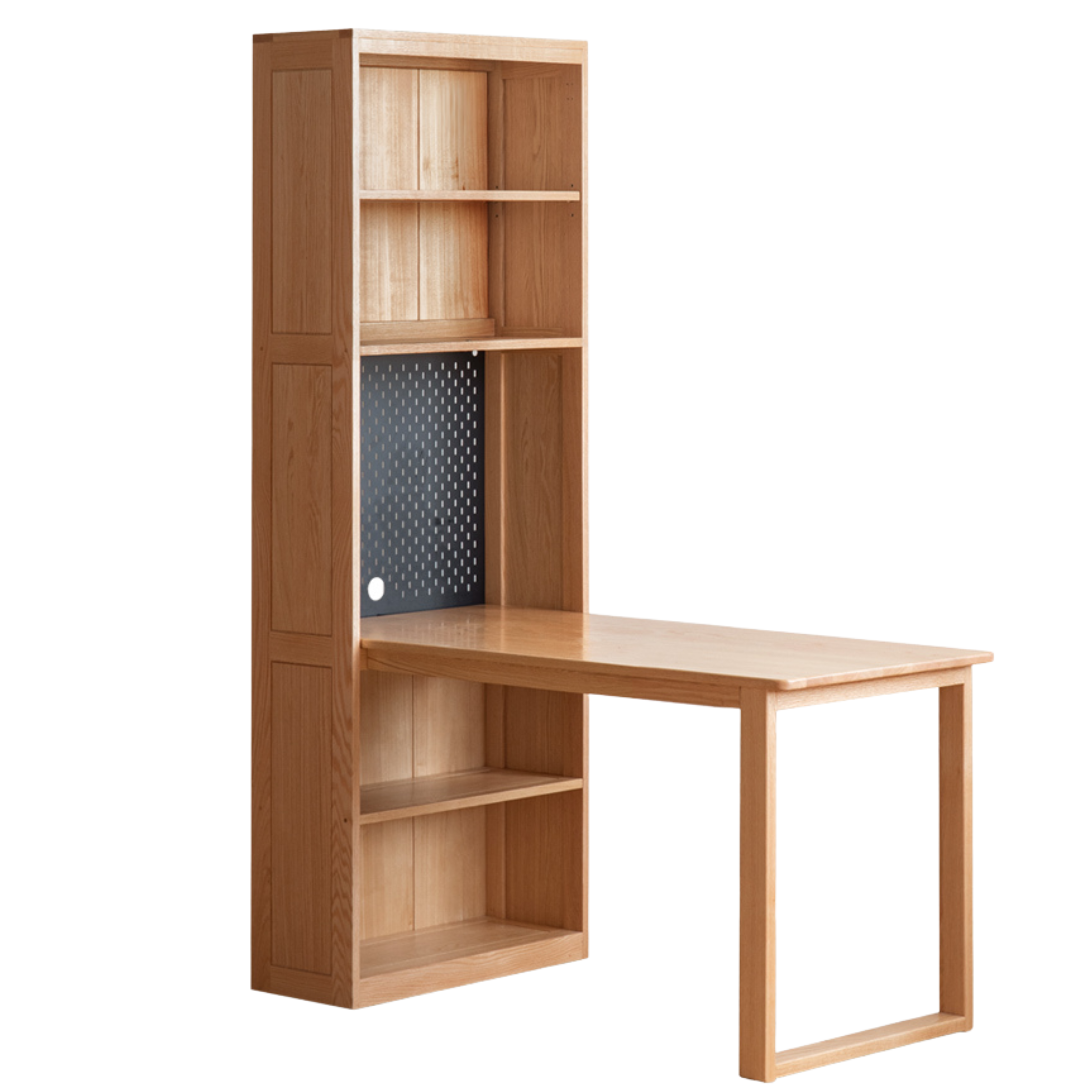 Oak Solid Wood Integrated Desk Cabinet