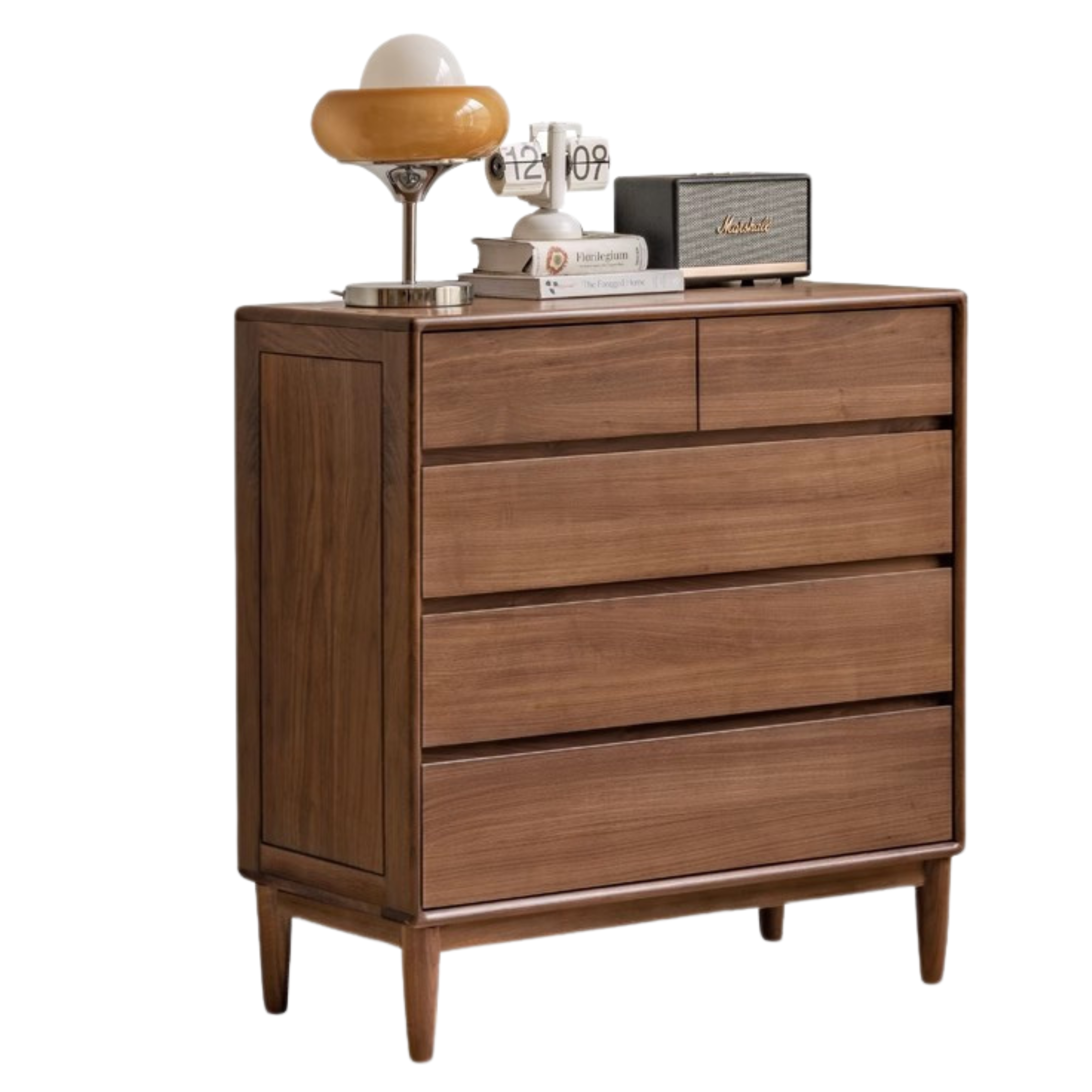 Black Walnut, Ash Solid Wood Chest of Drawers