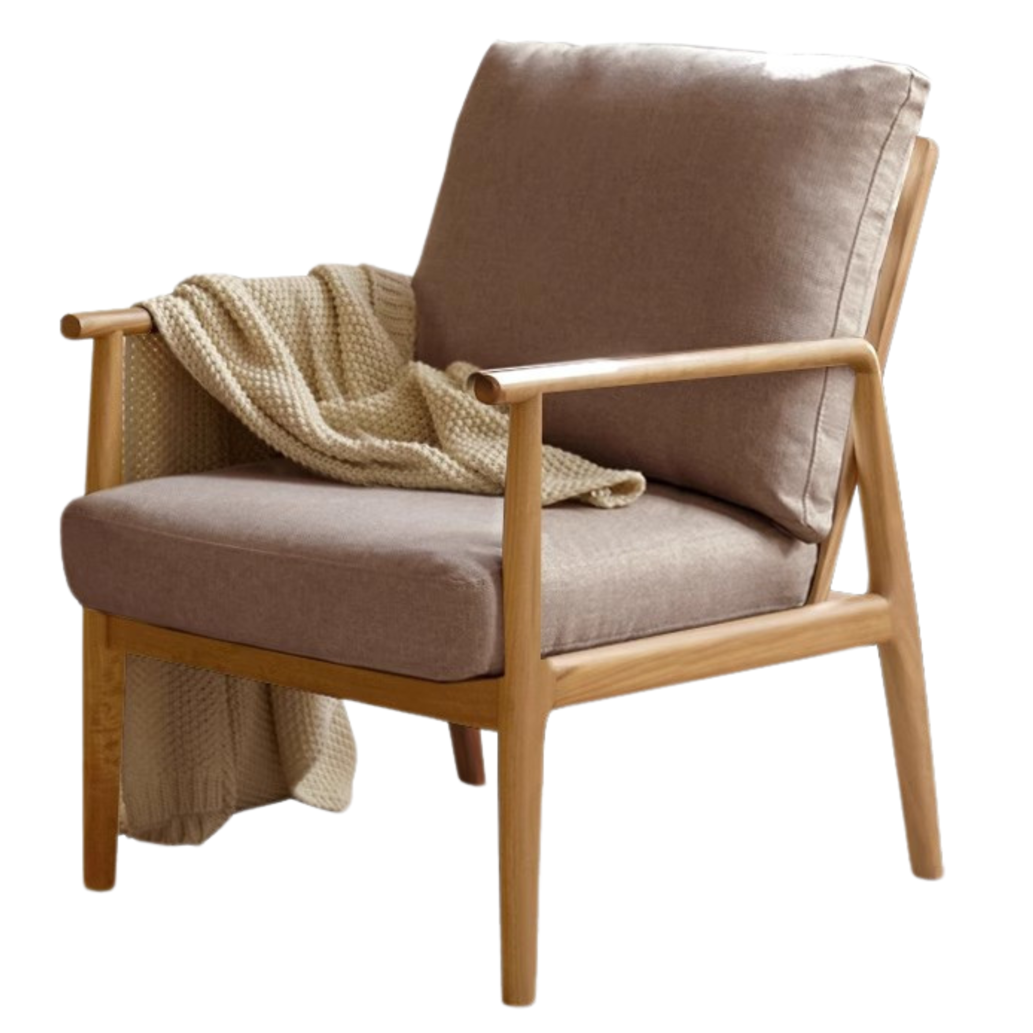 Black Walnut Solid Wood Leisure Armchair & Footstool )