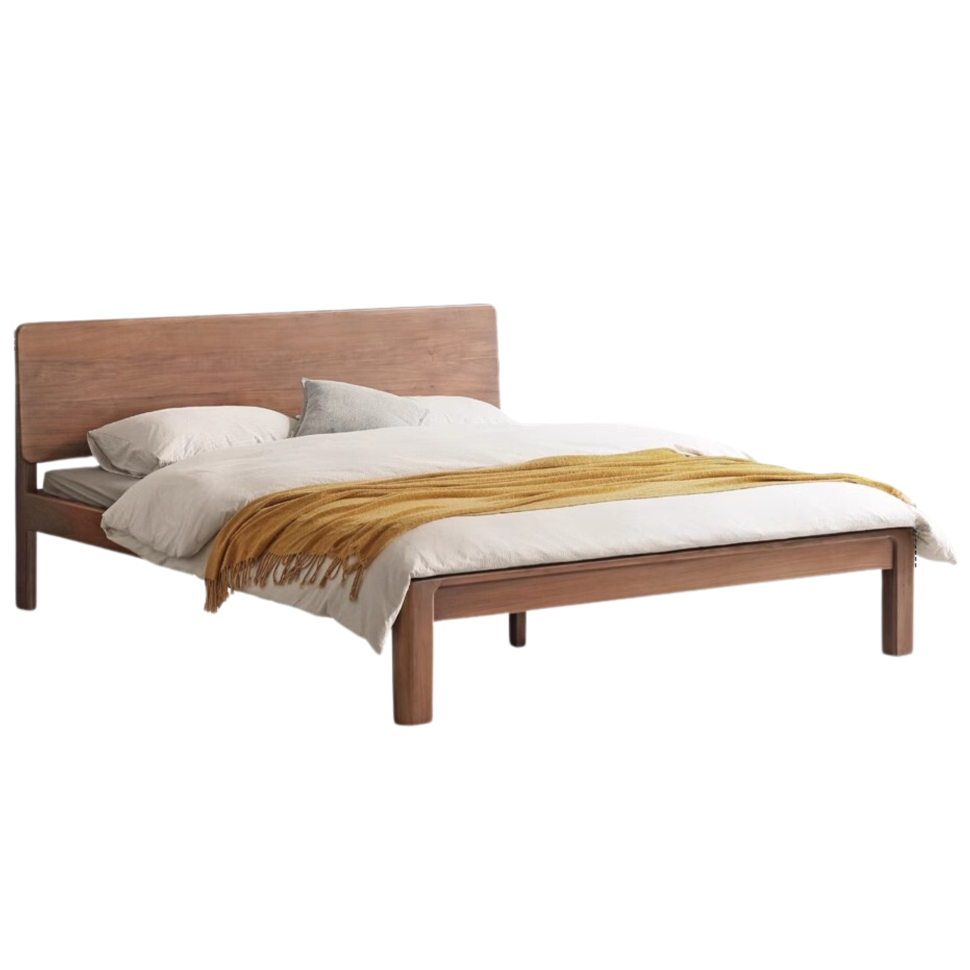 Teak Solid Wood, Black Walnut Solid Wood Bed