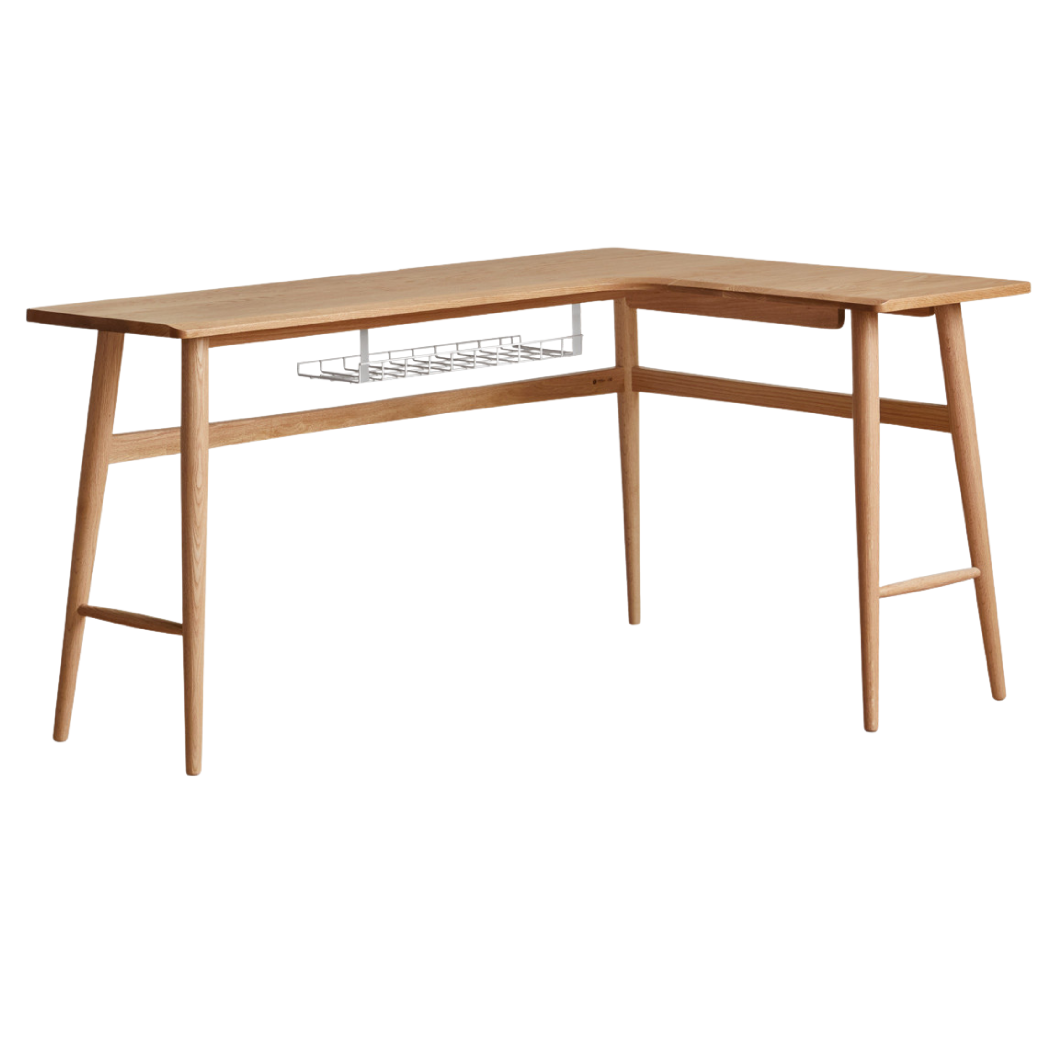 Oak, Rubberwood Solid Wood Corner Table Study Office Desk