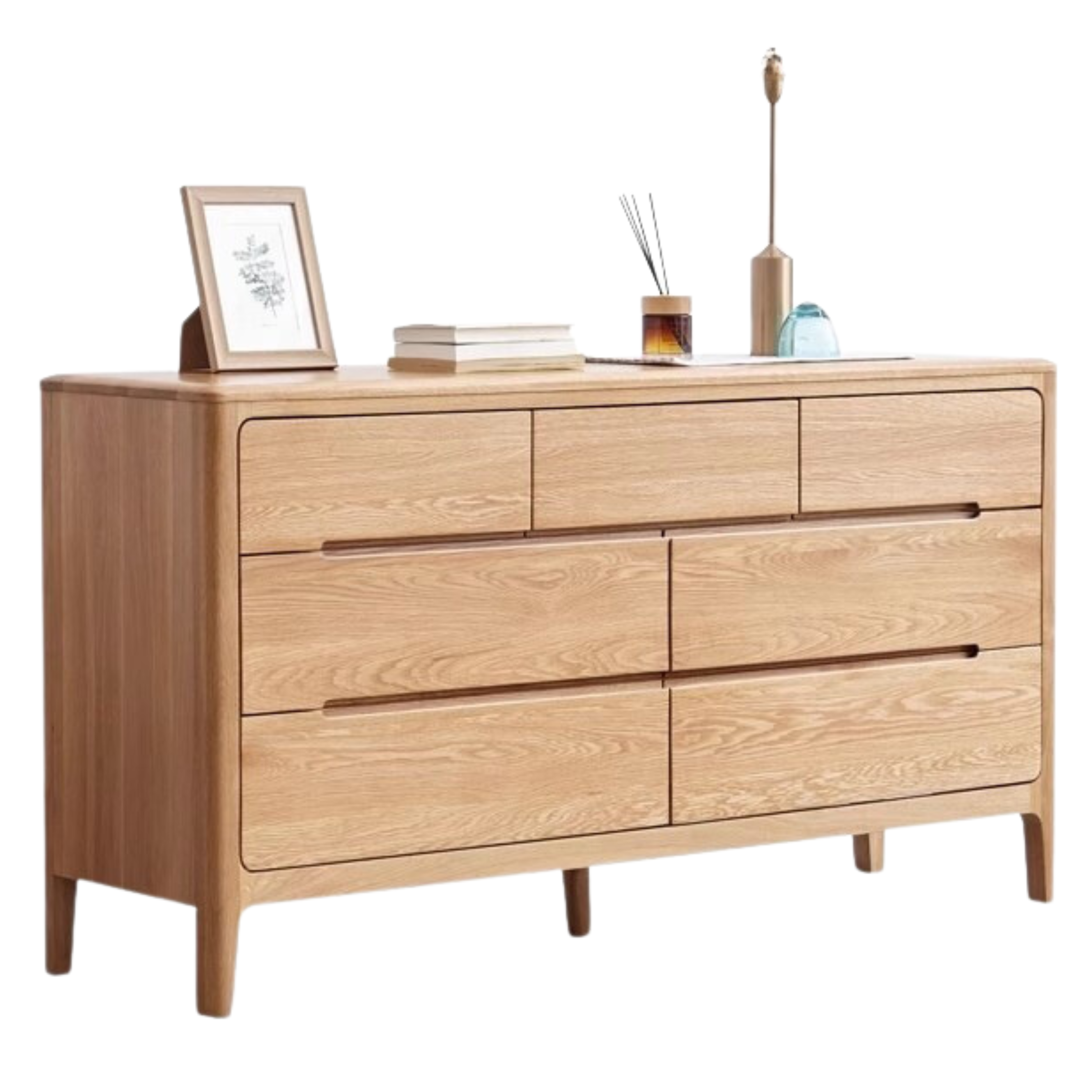 Oak Solid Wood Seattle Wide Chest of Drawers