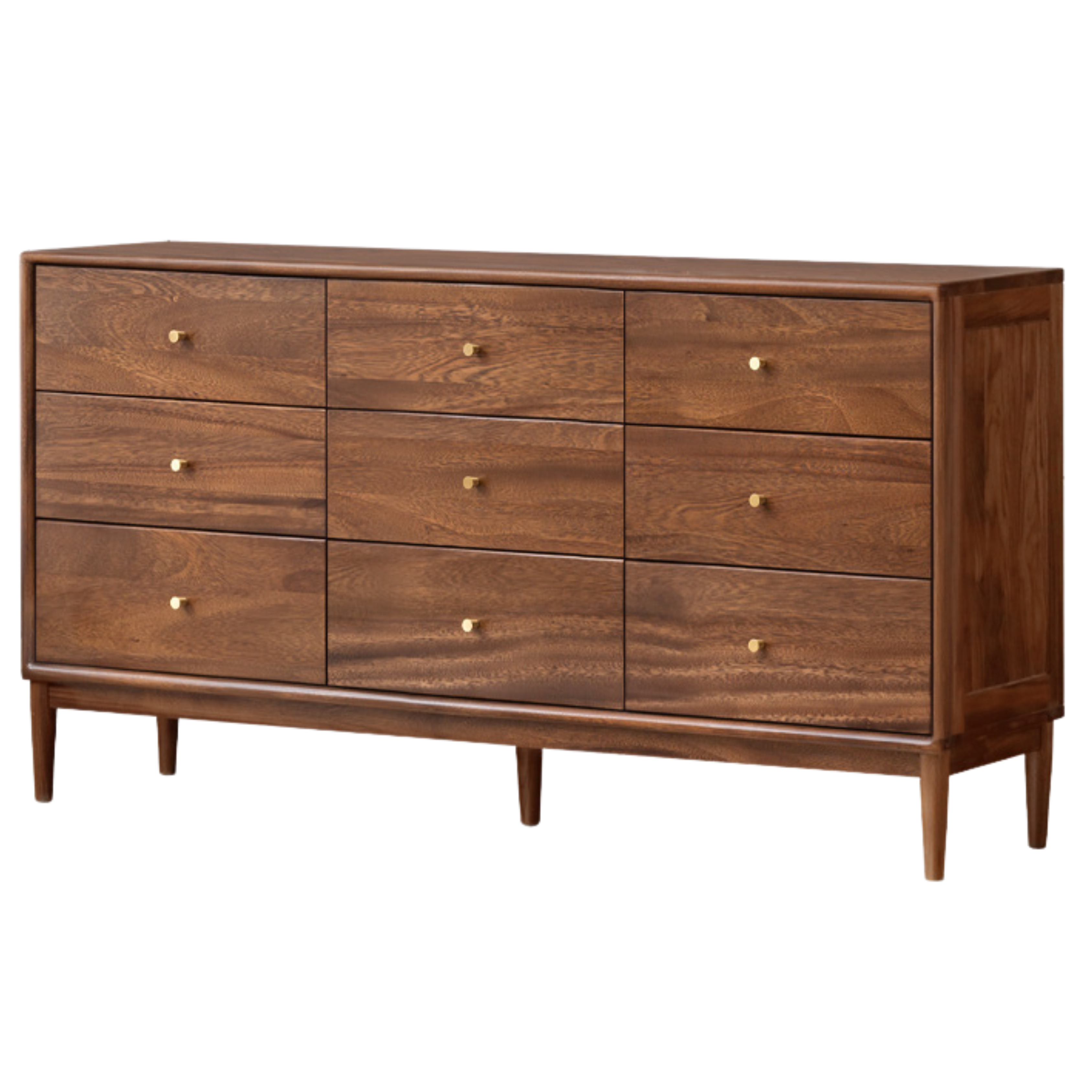 Black Walnut, Oak Solid Wood Drawer, Modern Porch Cabinet