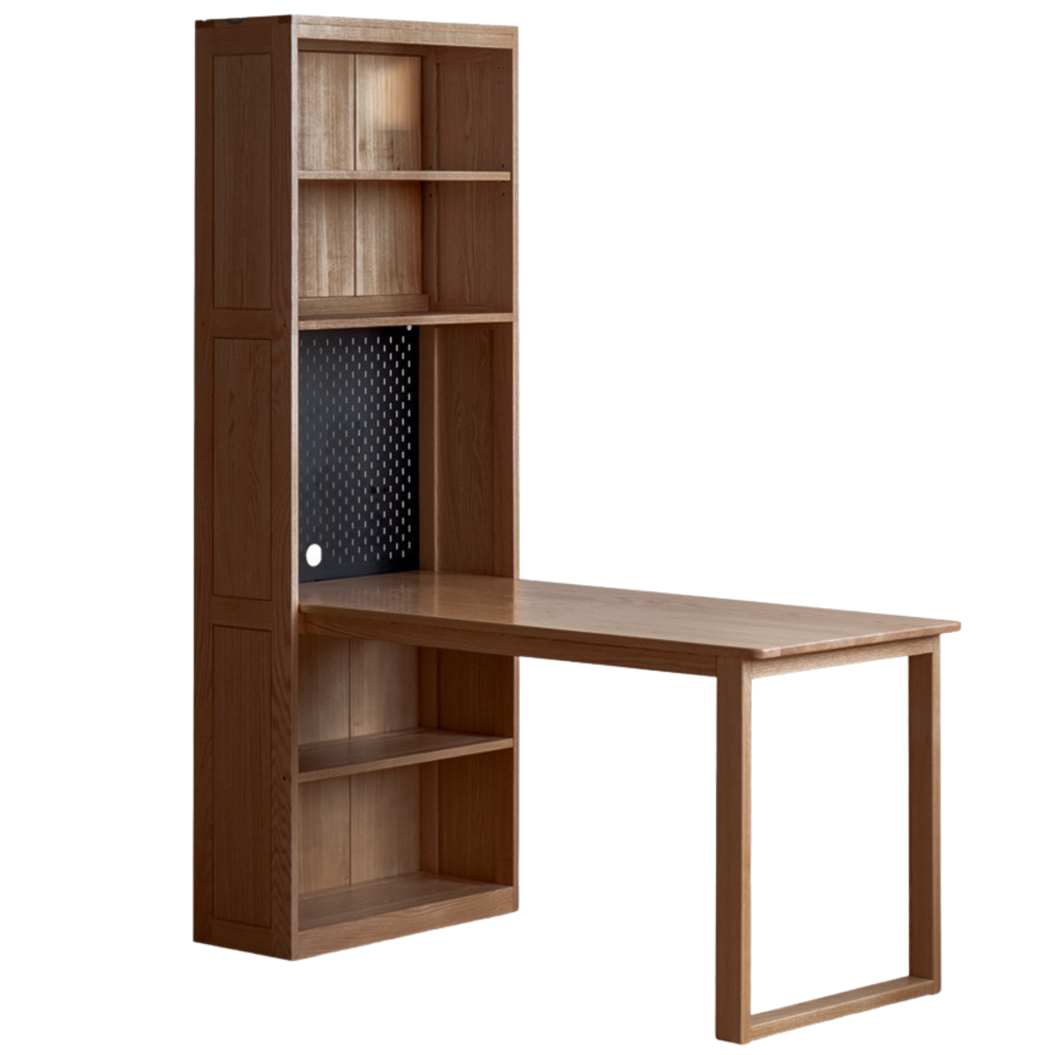 Oak Solid Wood Integrated Desk Cabinet