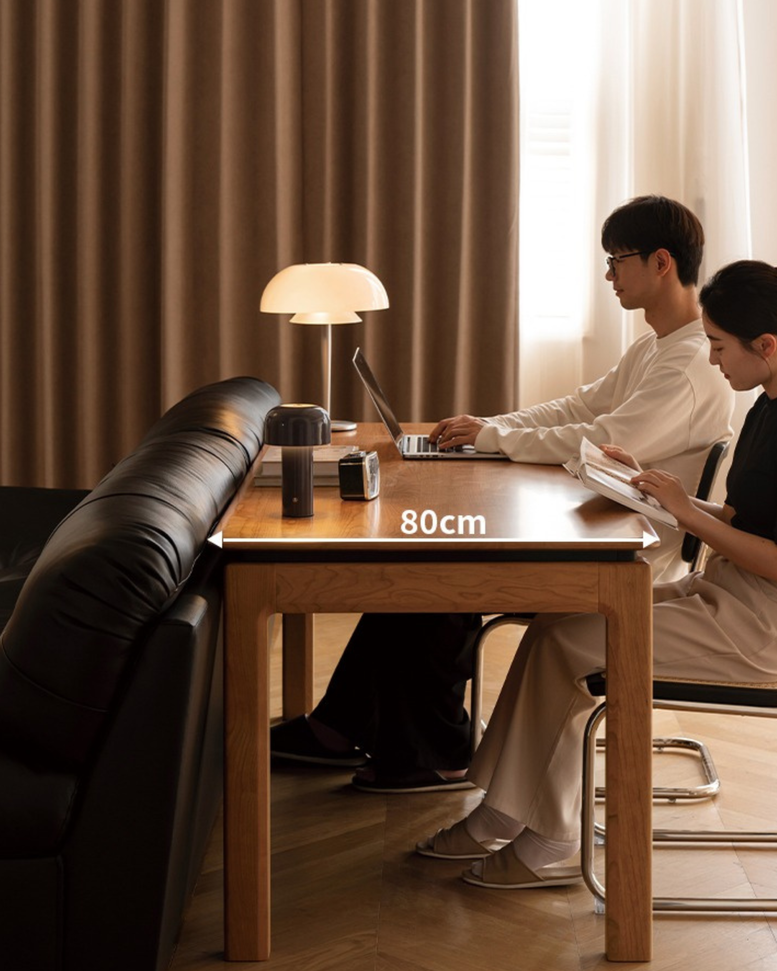 Cherry Solid Wood Color Large Office Desk