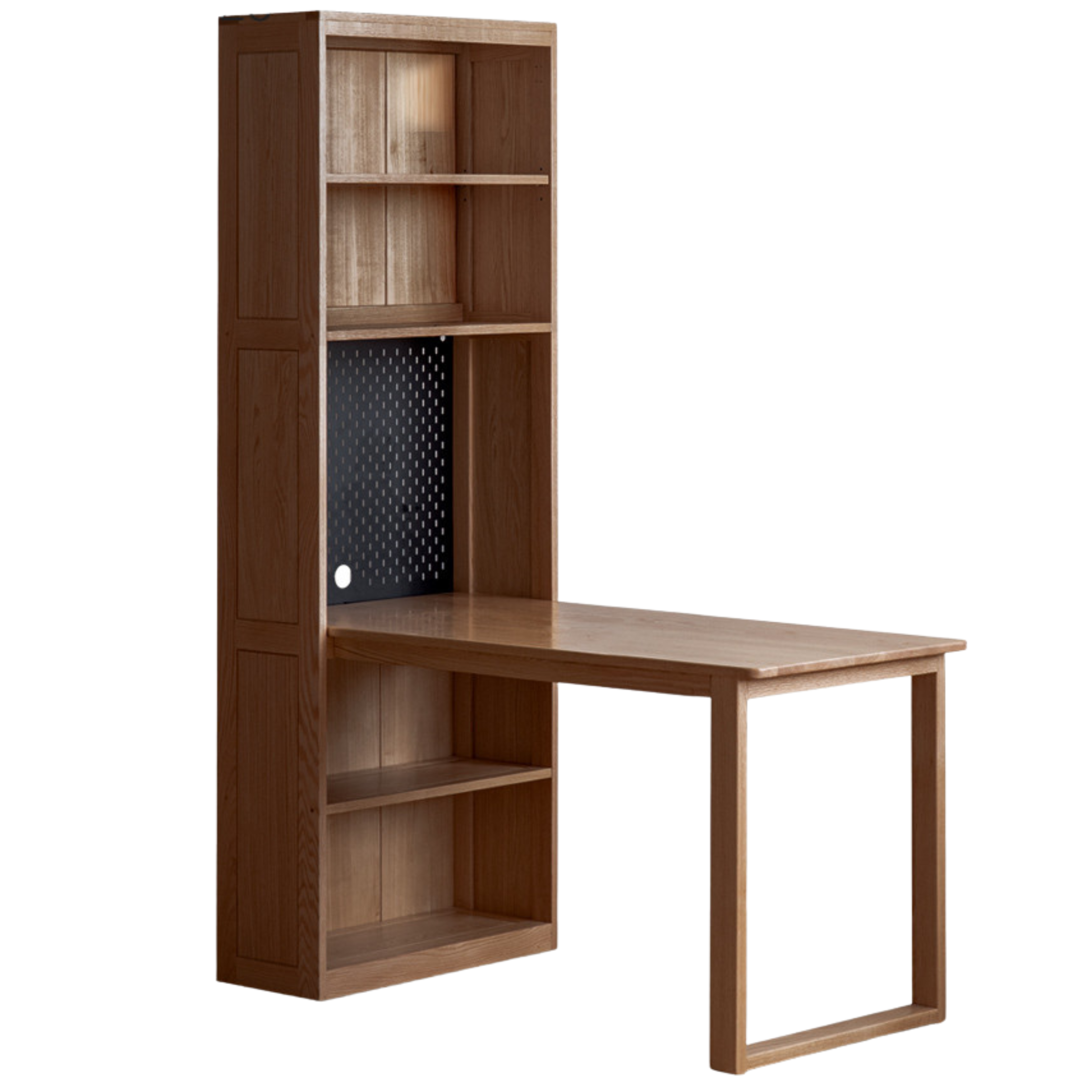 Oak Solid Wood Integrated Desk Cabinet