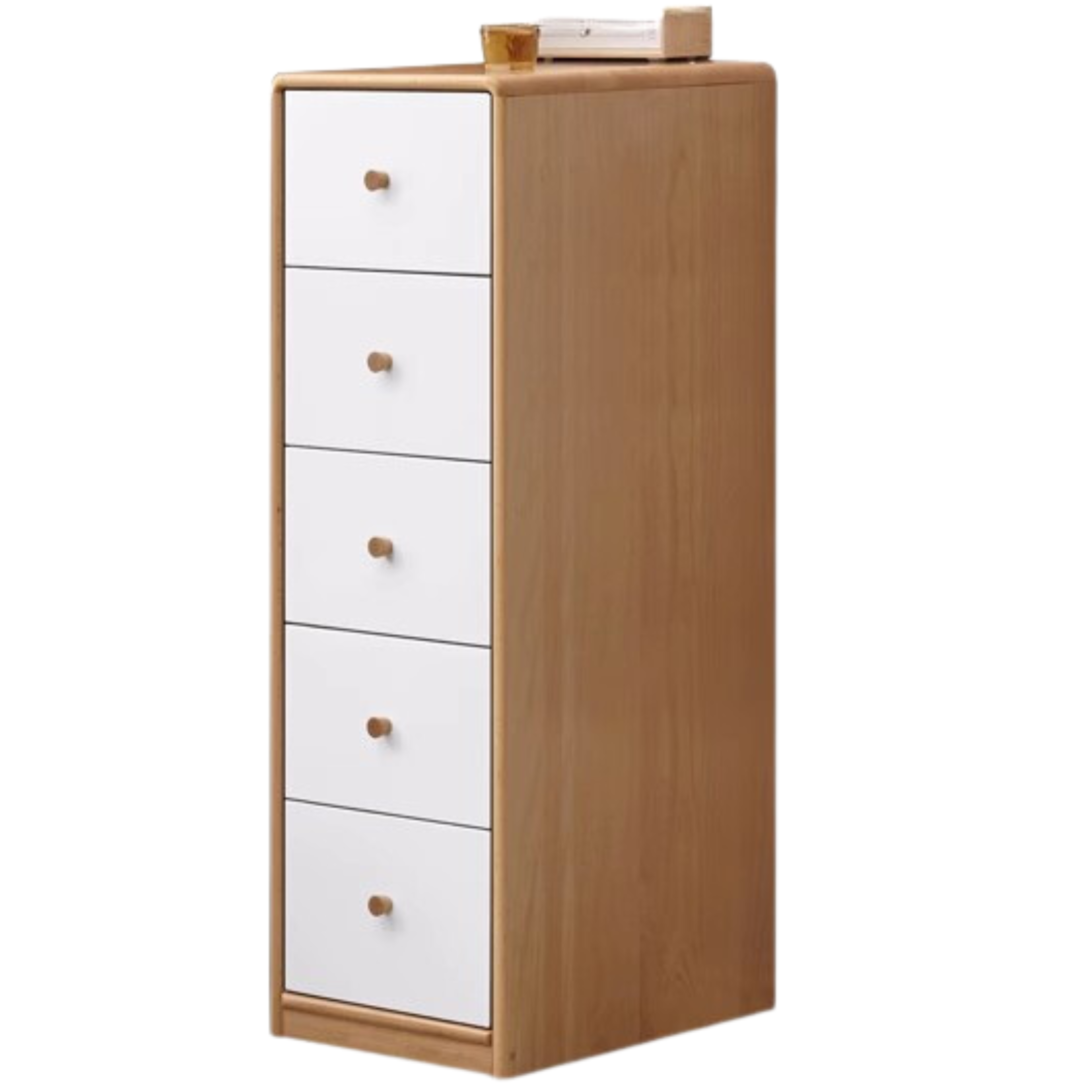 Oak Solid Wood Side Cabinet, Multi-Functional Storage.