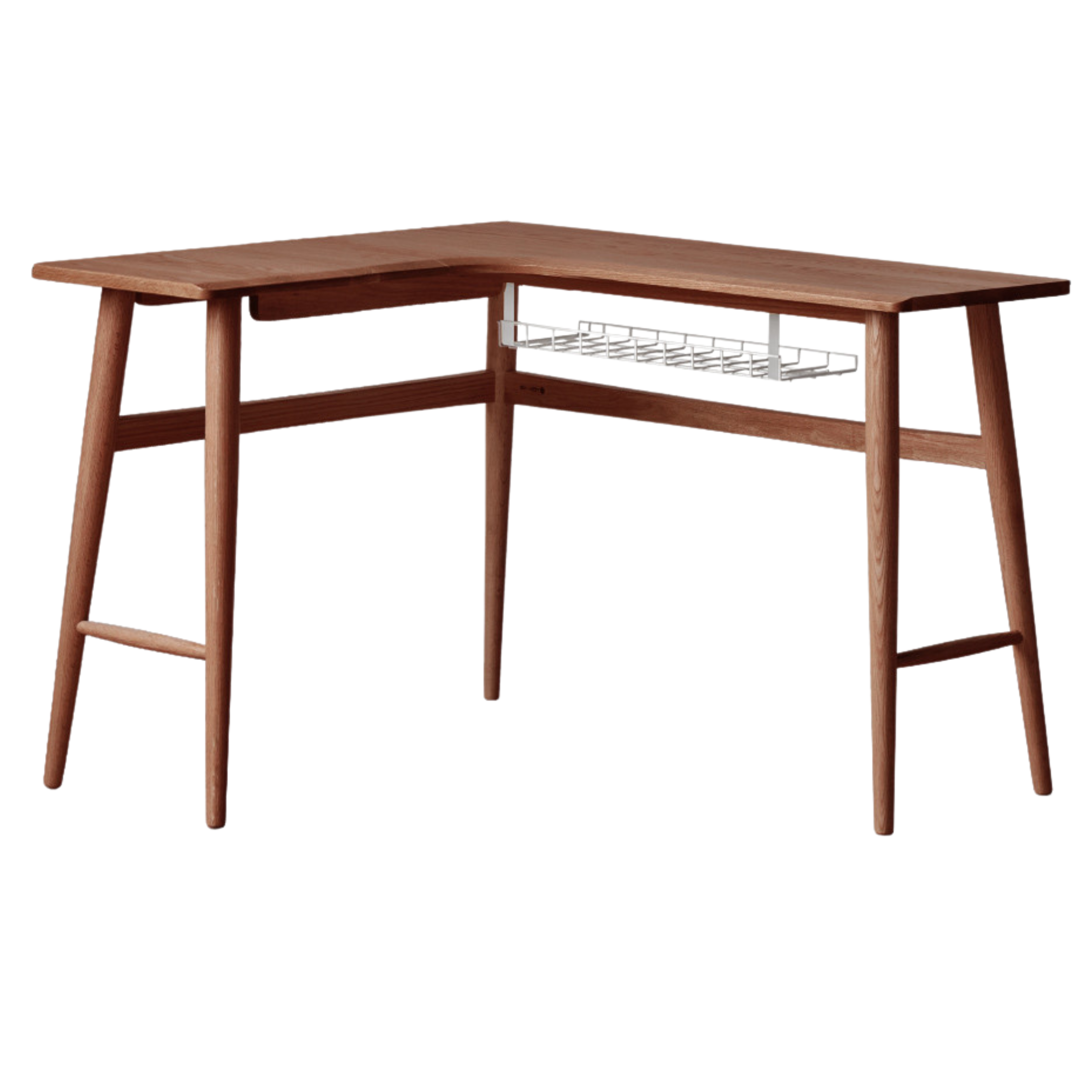 Oak, Rubberwood Solid Wood Corner Table Study Office Desk