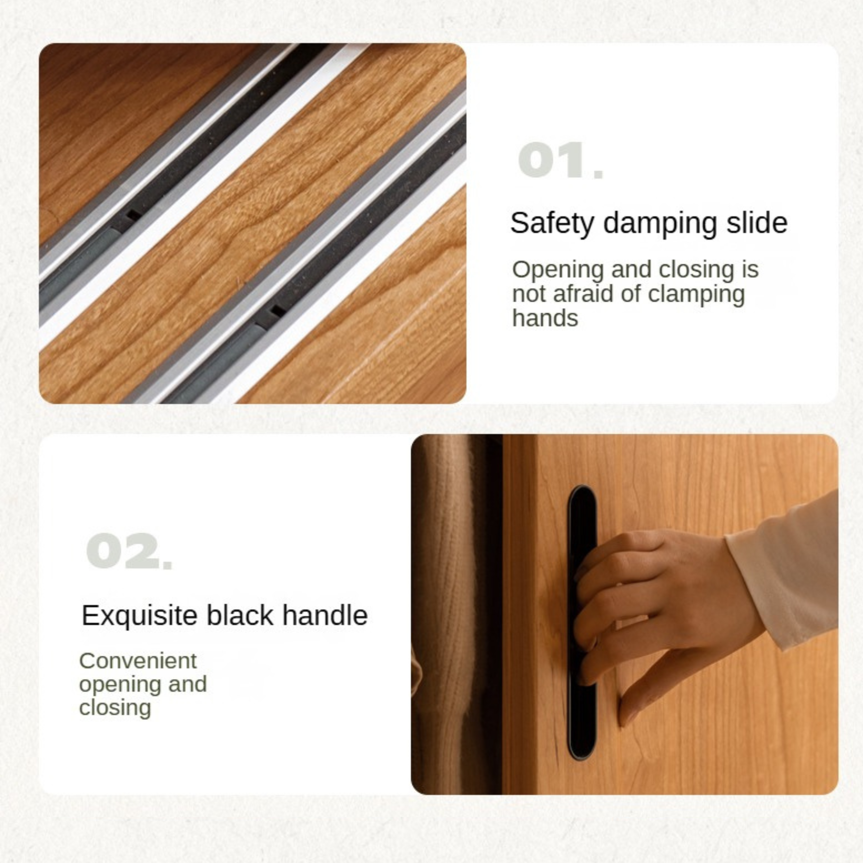 Cherry Solid Wood Retro Sliding Door Wardrobe.