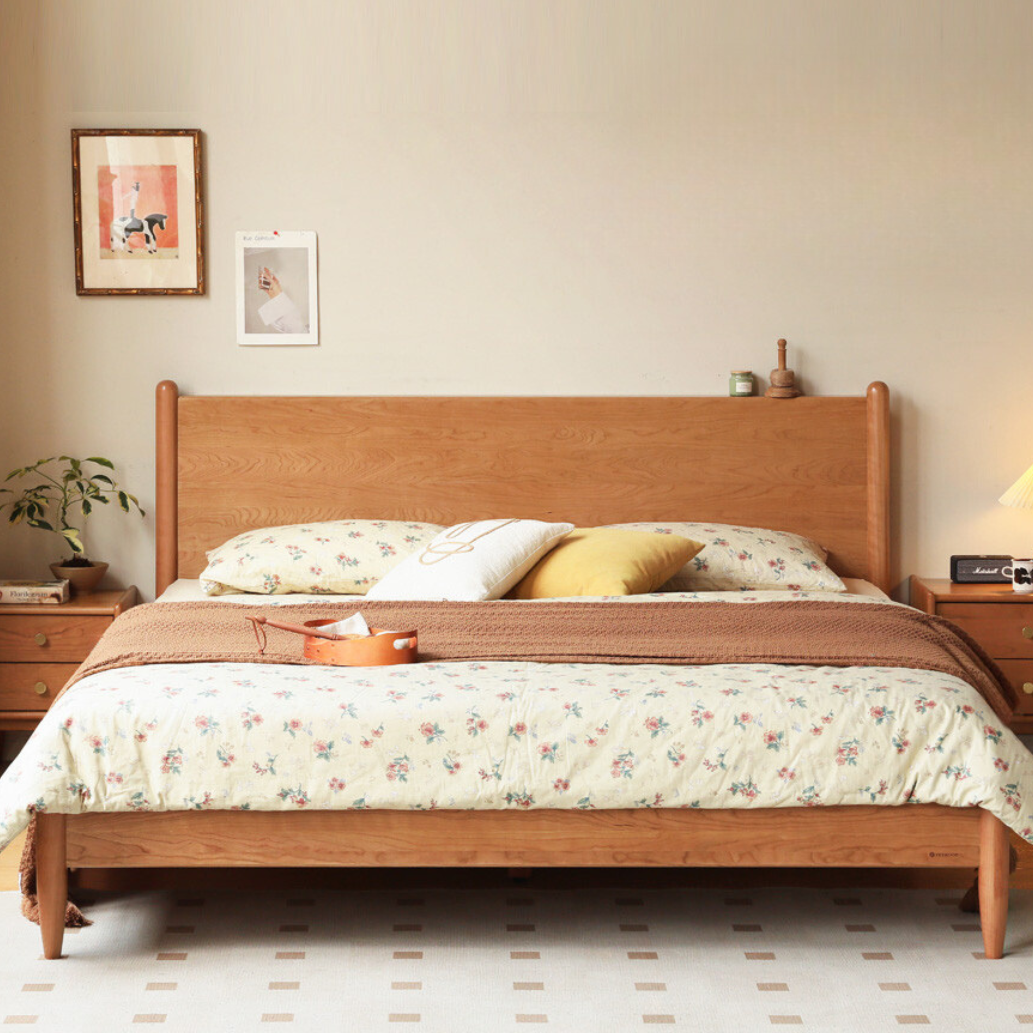 Oak, Black Walnut, Сherry Wood Bed