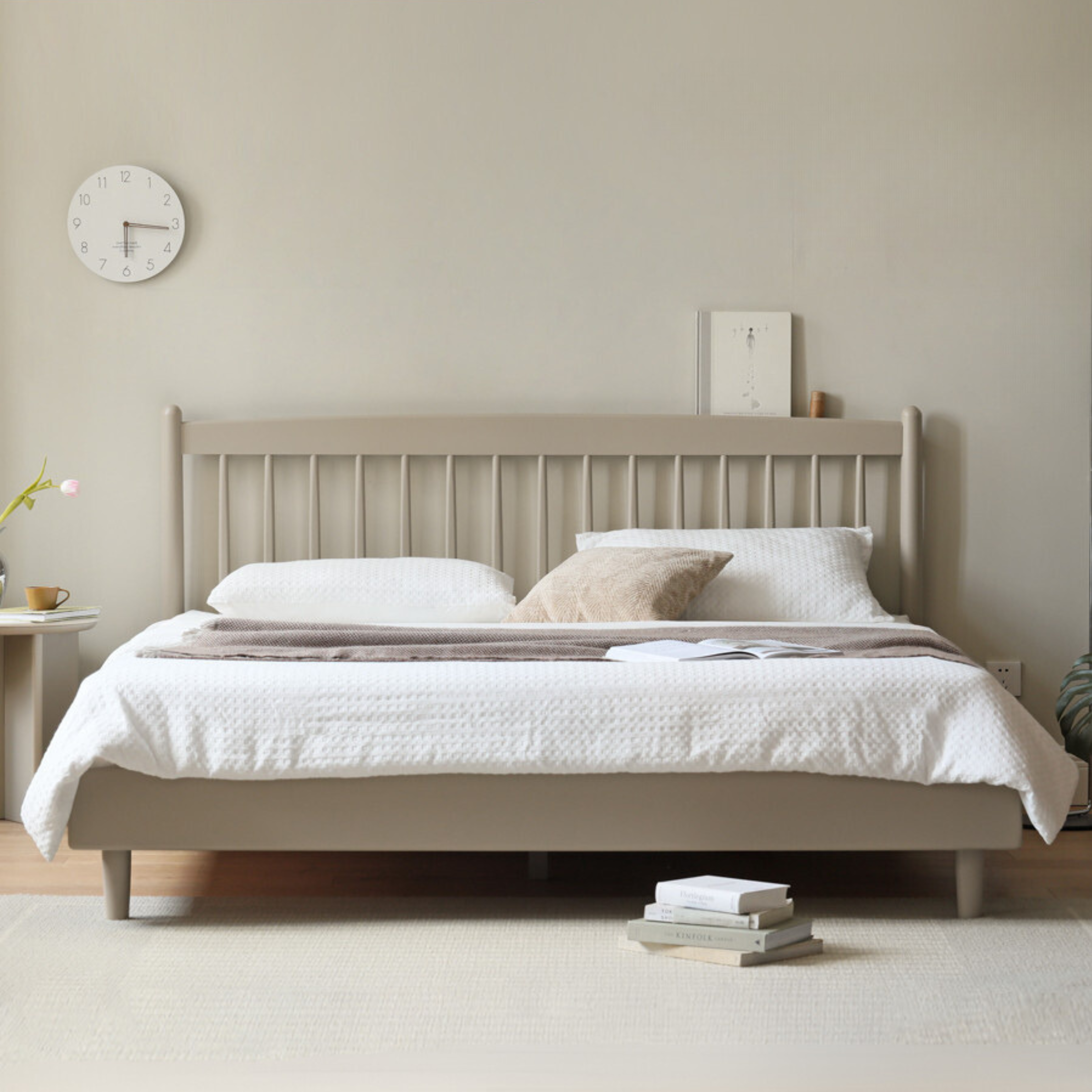 Ash Solid Wood Light Luxury Bed