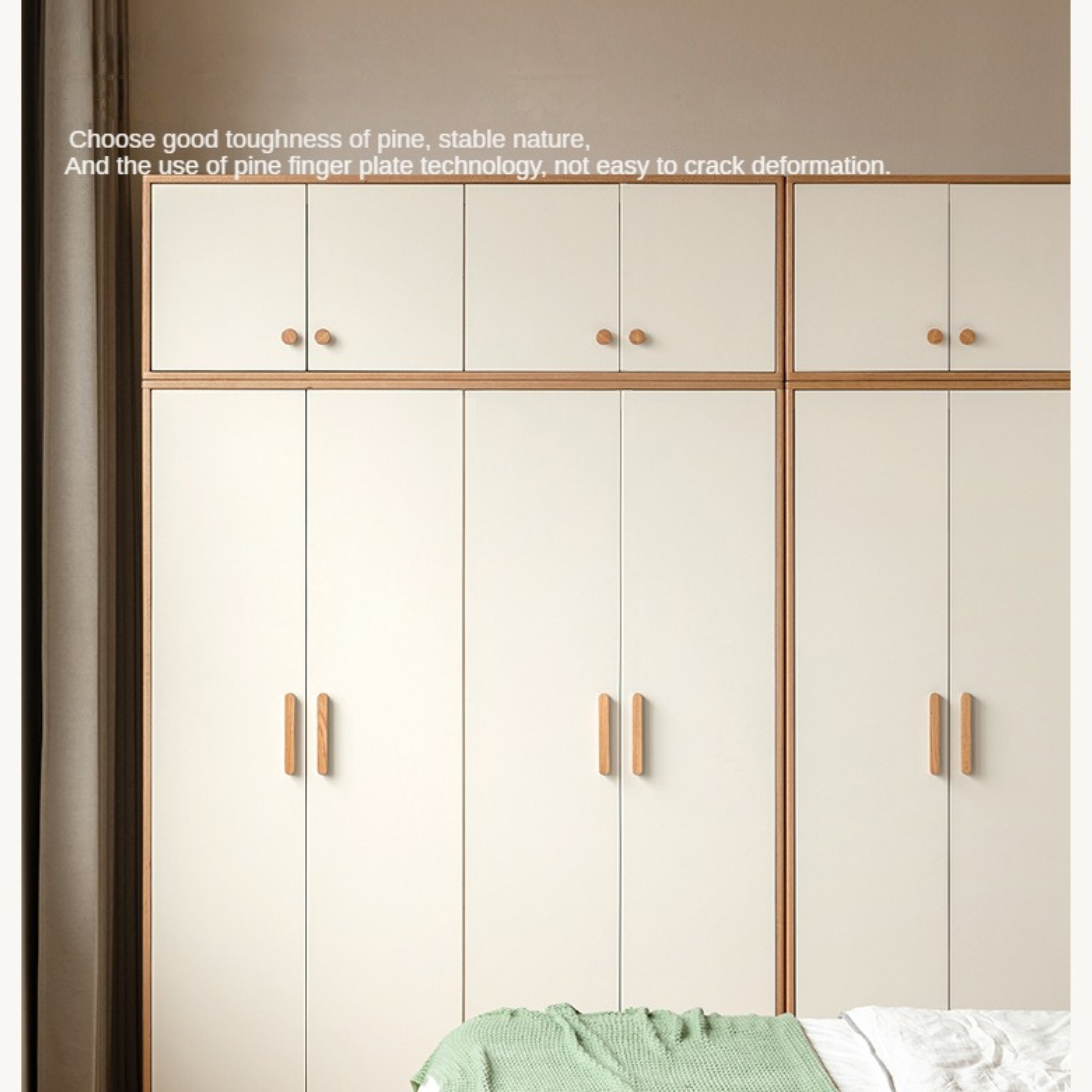Oak Solid Wood Locker Modern Wardrobe.