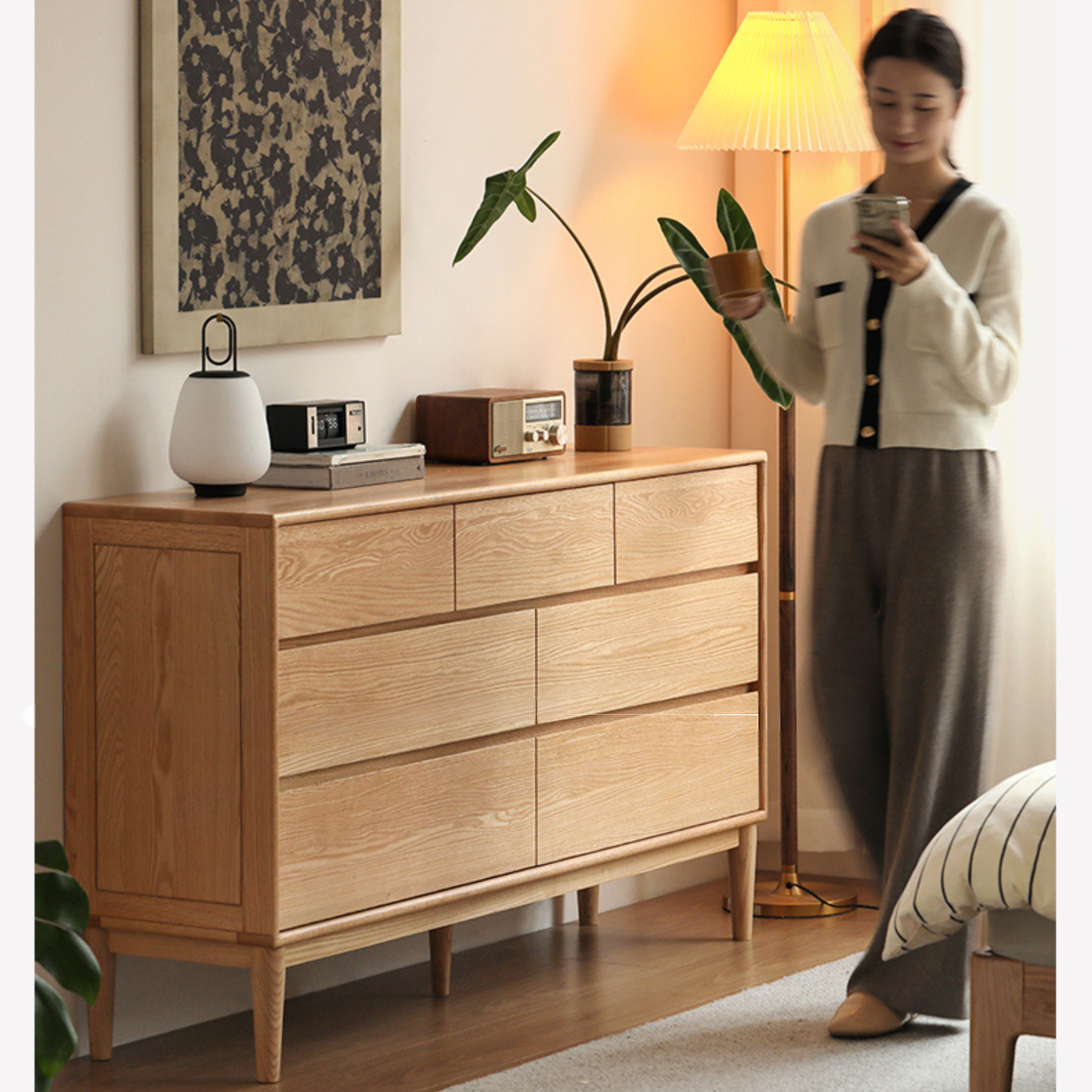 Oak Solid Wood Small Chest of Drawers