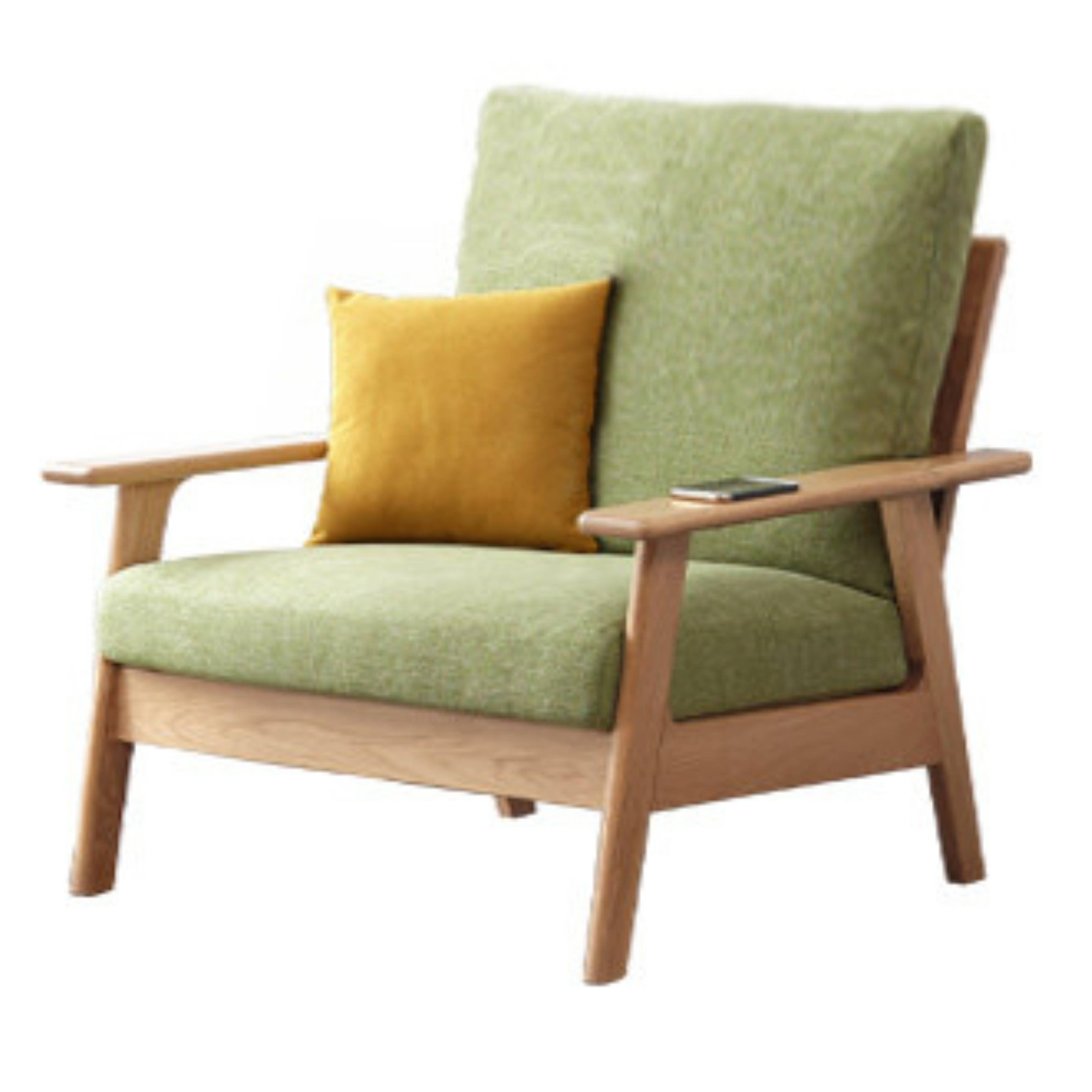 Oak Solid Wood Fabric Sofa 3 colors.