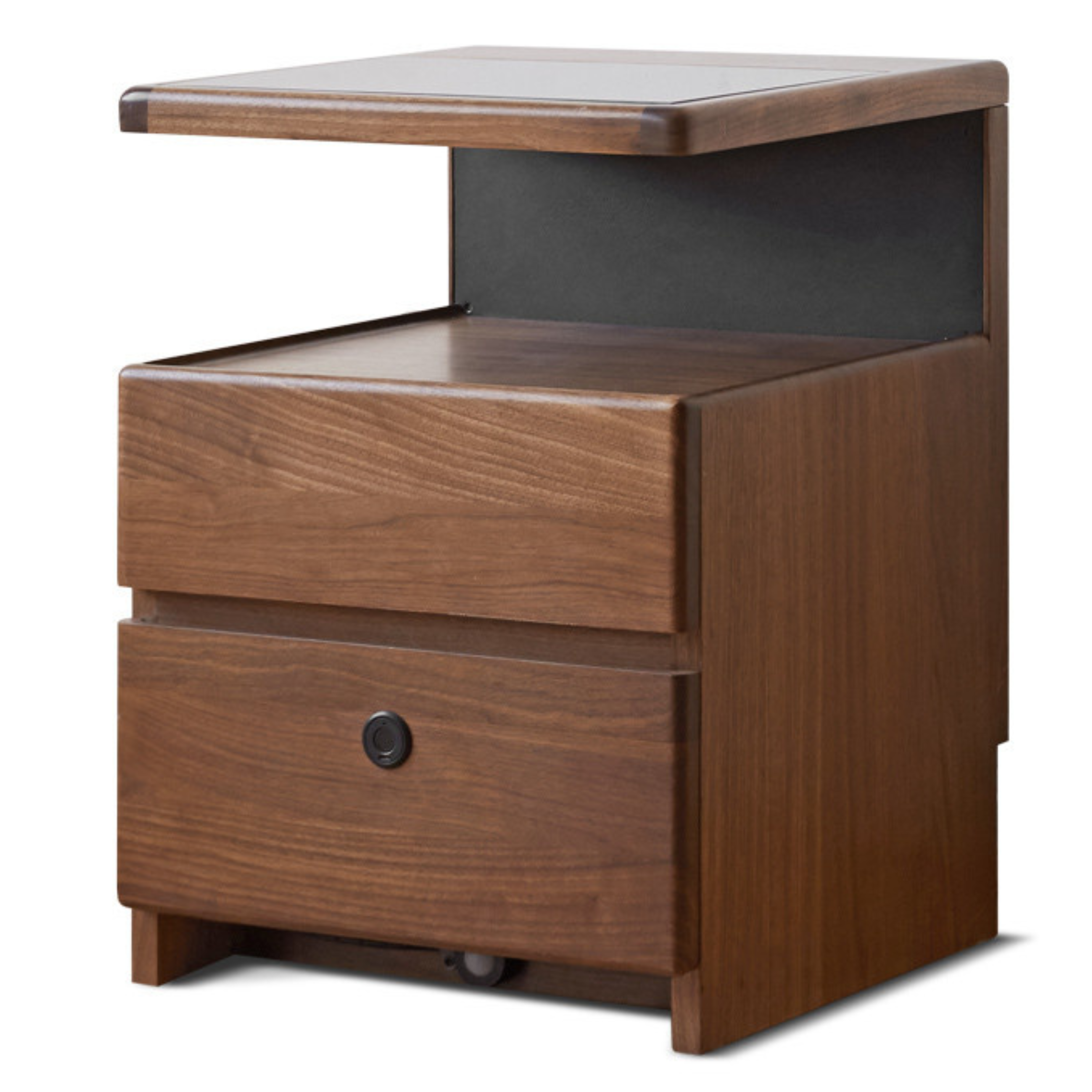 Cherry, Black Walnut, Sandalwood Solid Wood Wireless Charging with Lock Smart Nightstand.
