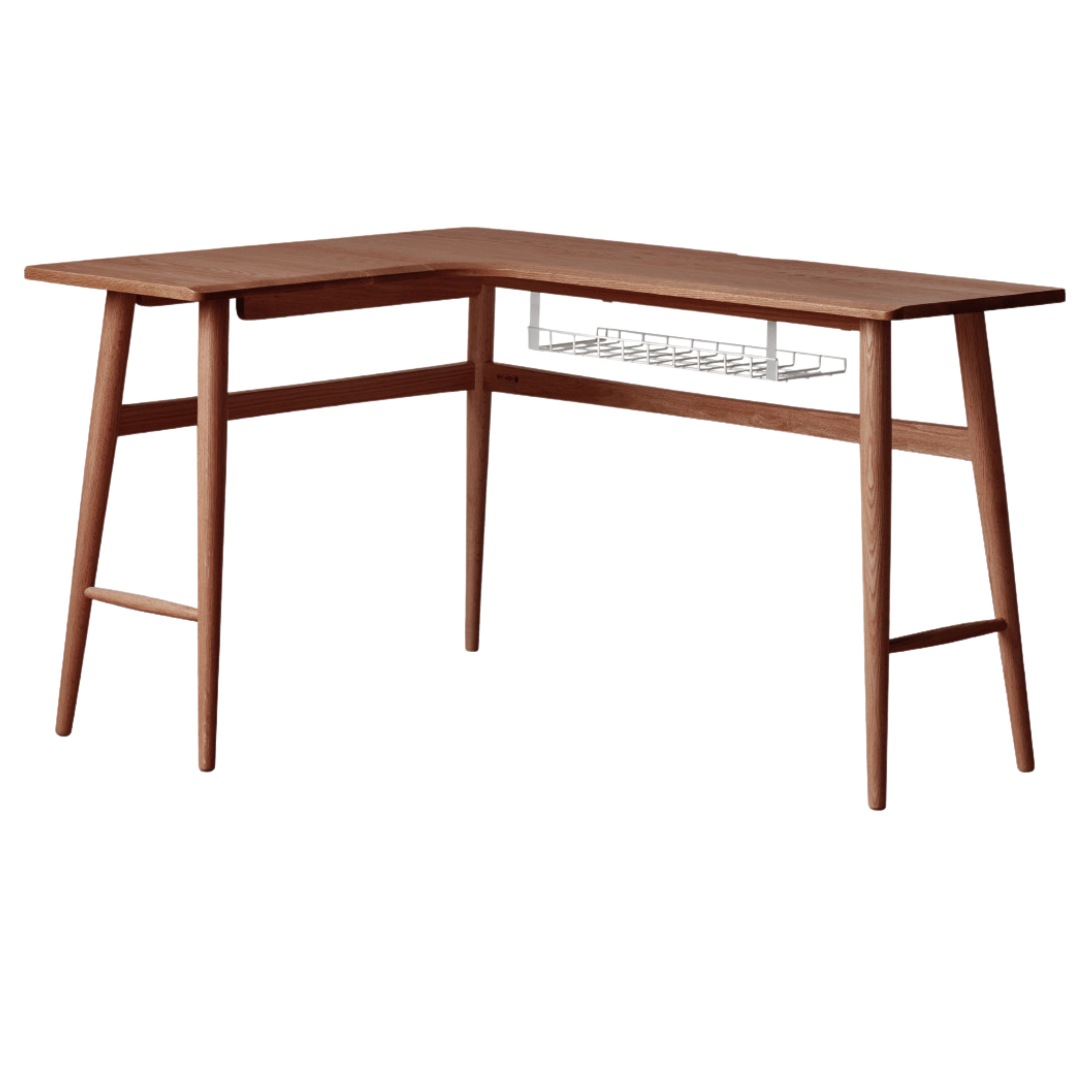 Oak, Rubberwood Solid Wood Corner Table Study Office Desk