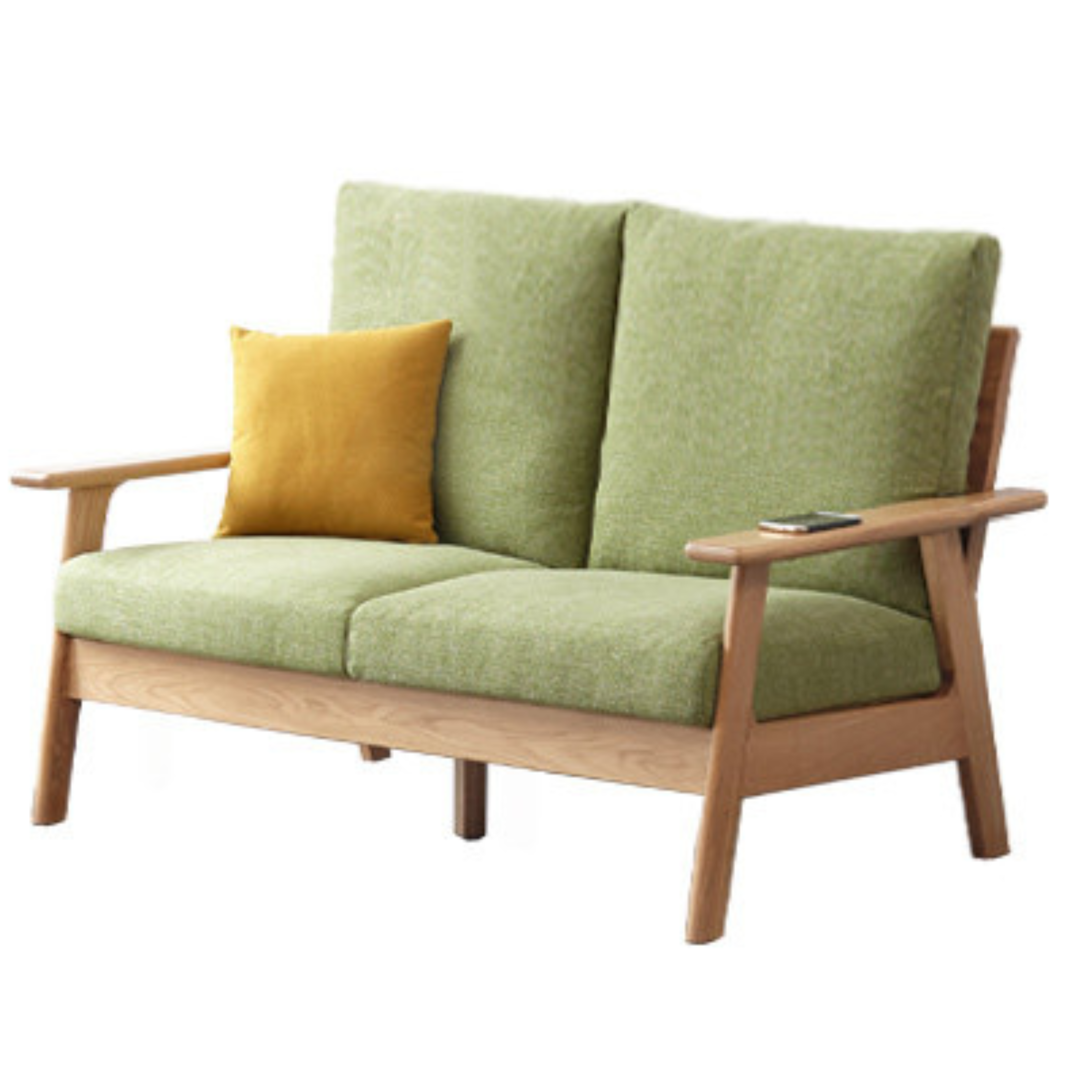 Oak Solid Wood Fabric Sofa 3 colors.
