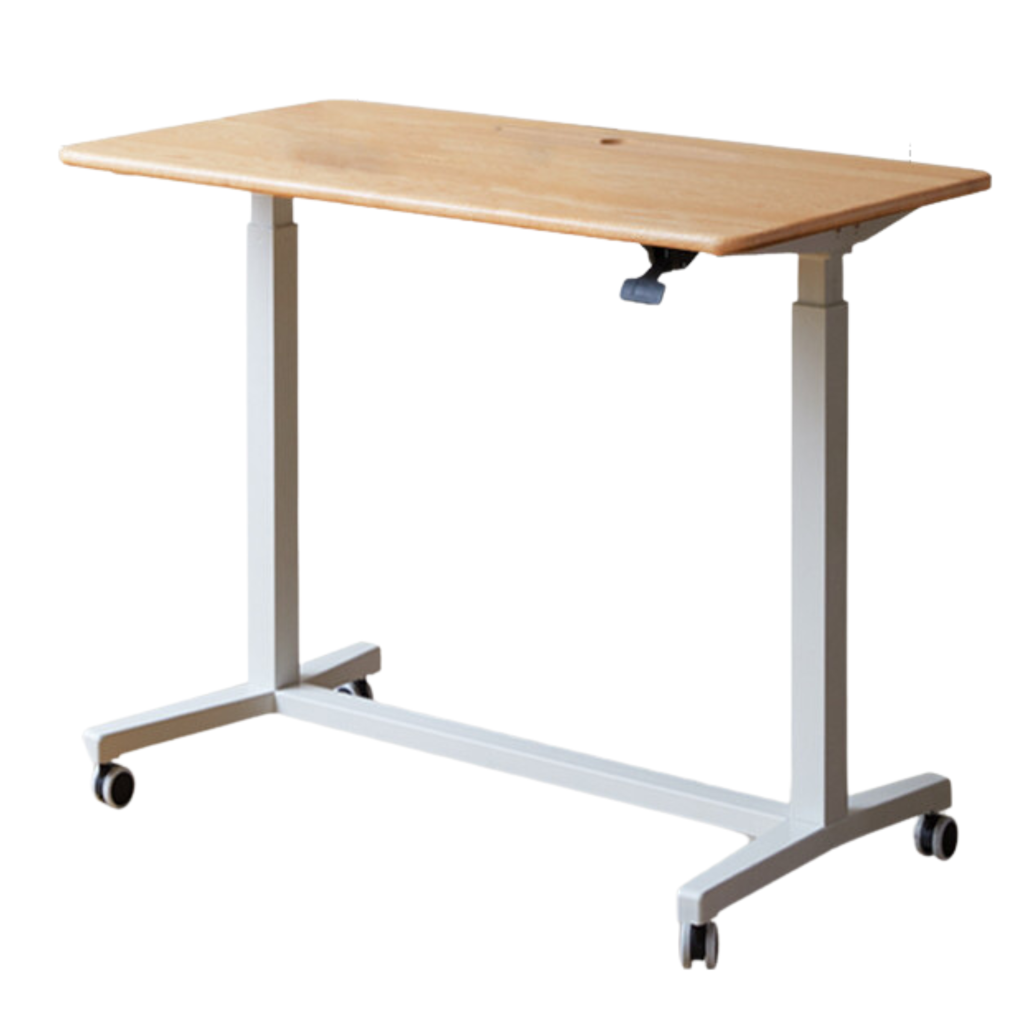 Oak, Rubberwood Solid Wood Standing Mobile Office Desk