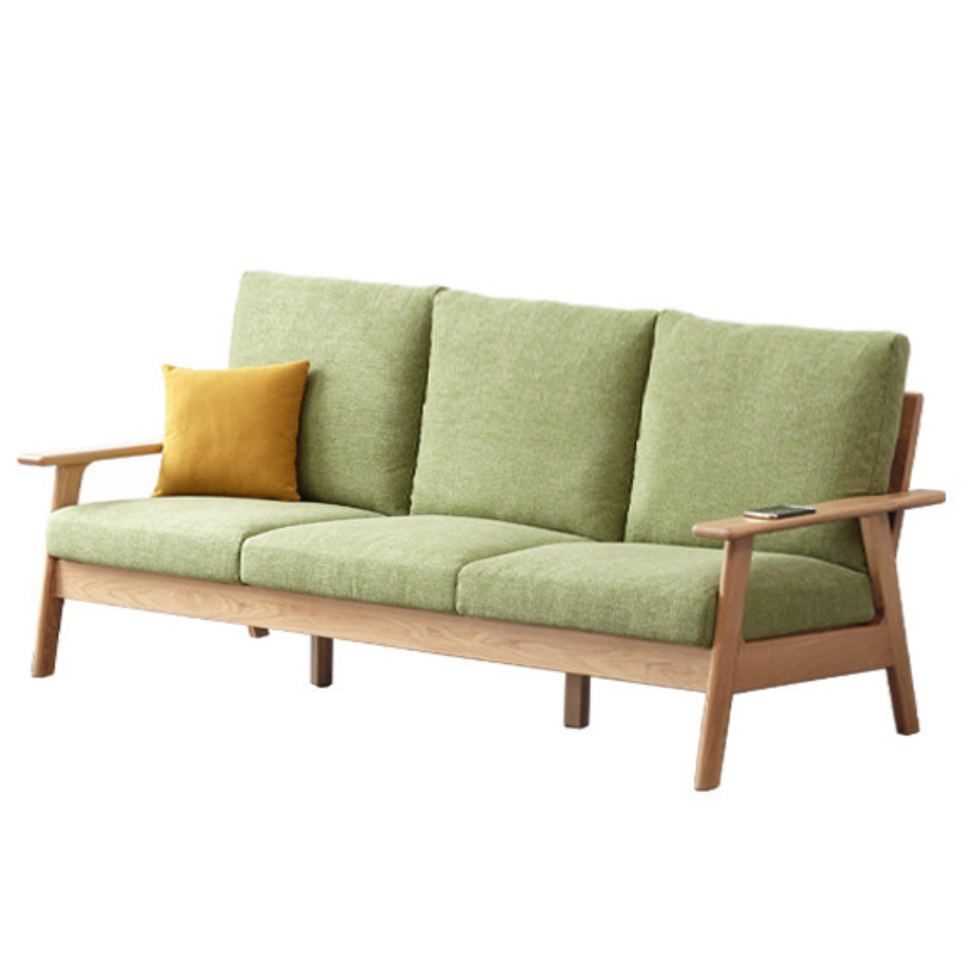 Oak Solid Wood Fabric Sofa 3 colors.