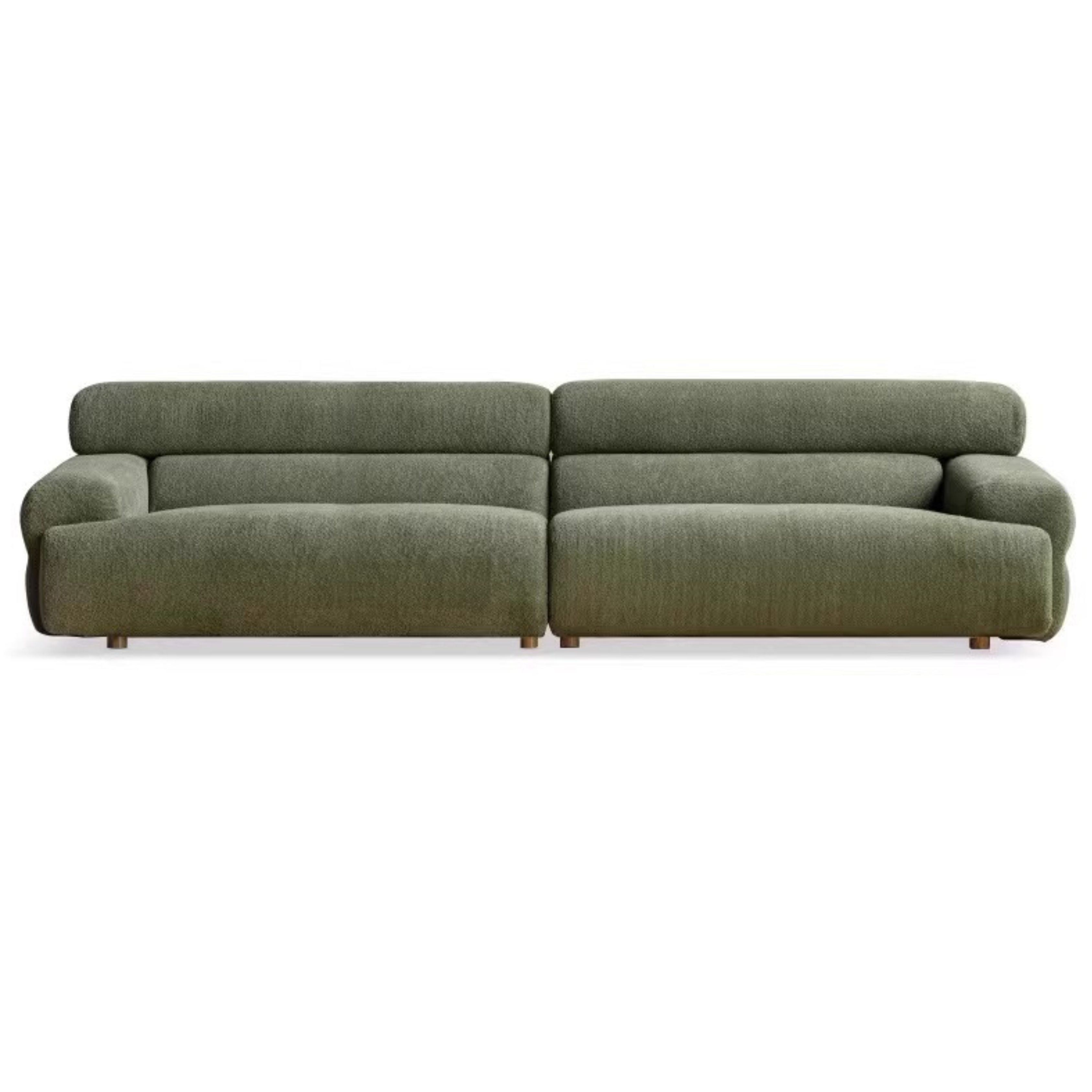 Velvet Three-seat Modular Fabric Sofa.