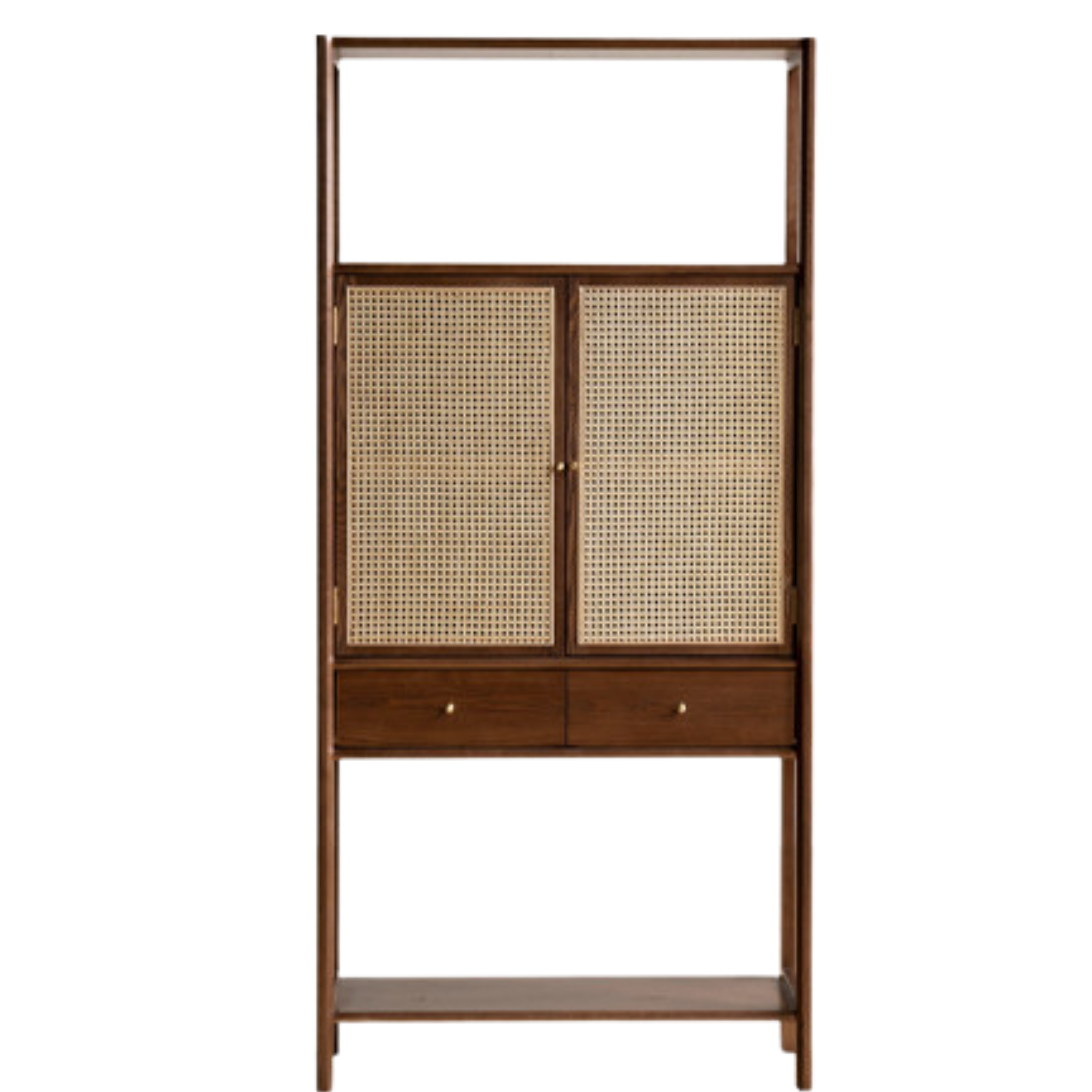 Black Walnut Solid Wood Bookshelf Display Cabinet Simple Bookcase